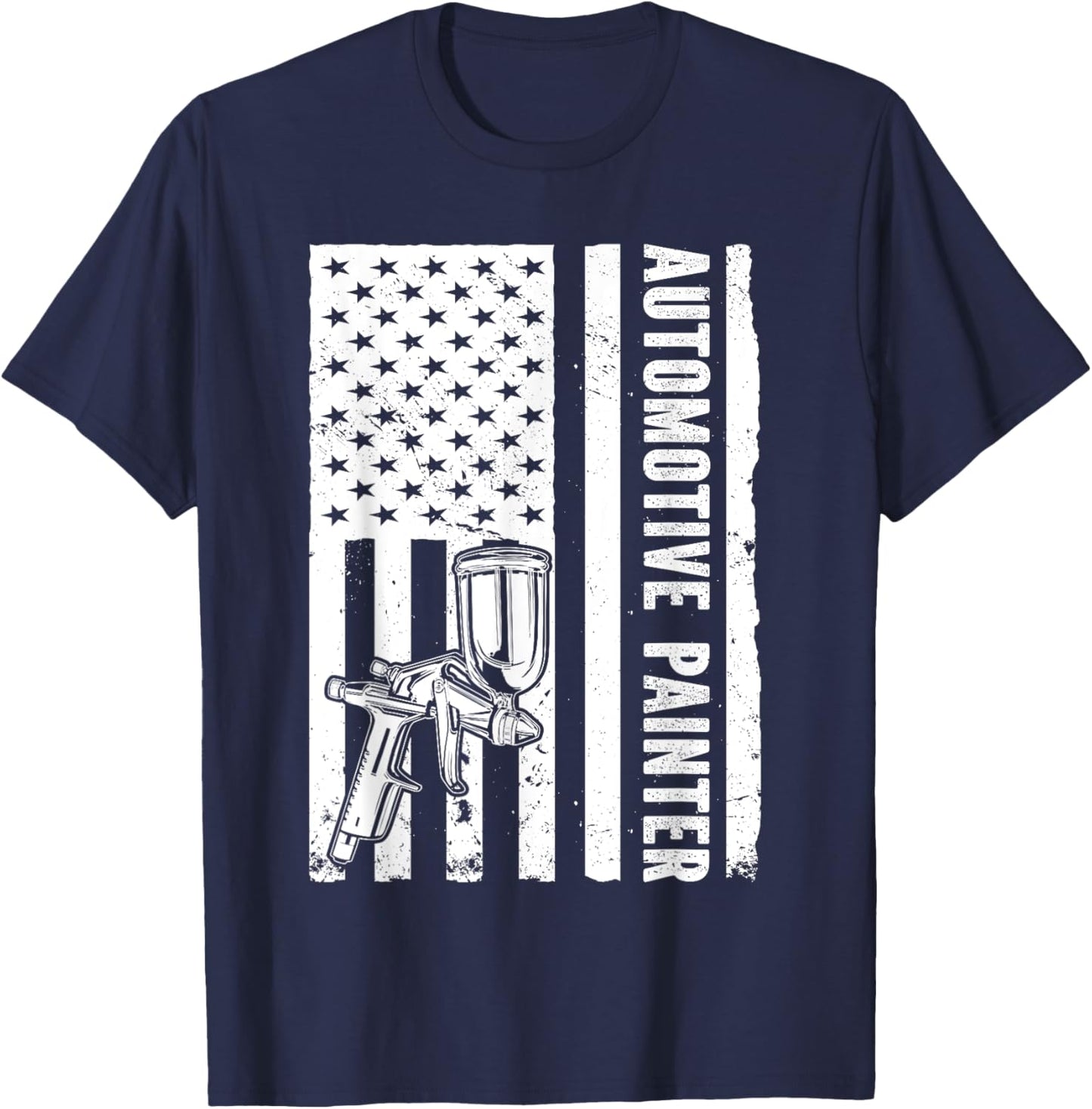 Auto Body Painter USA Flag Automotive Painter T-Shirt - T-Shirt | Navy