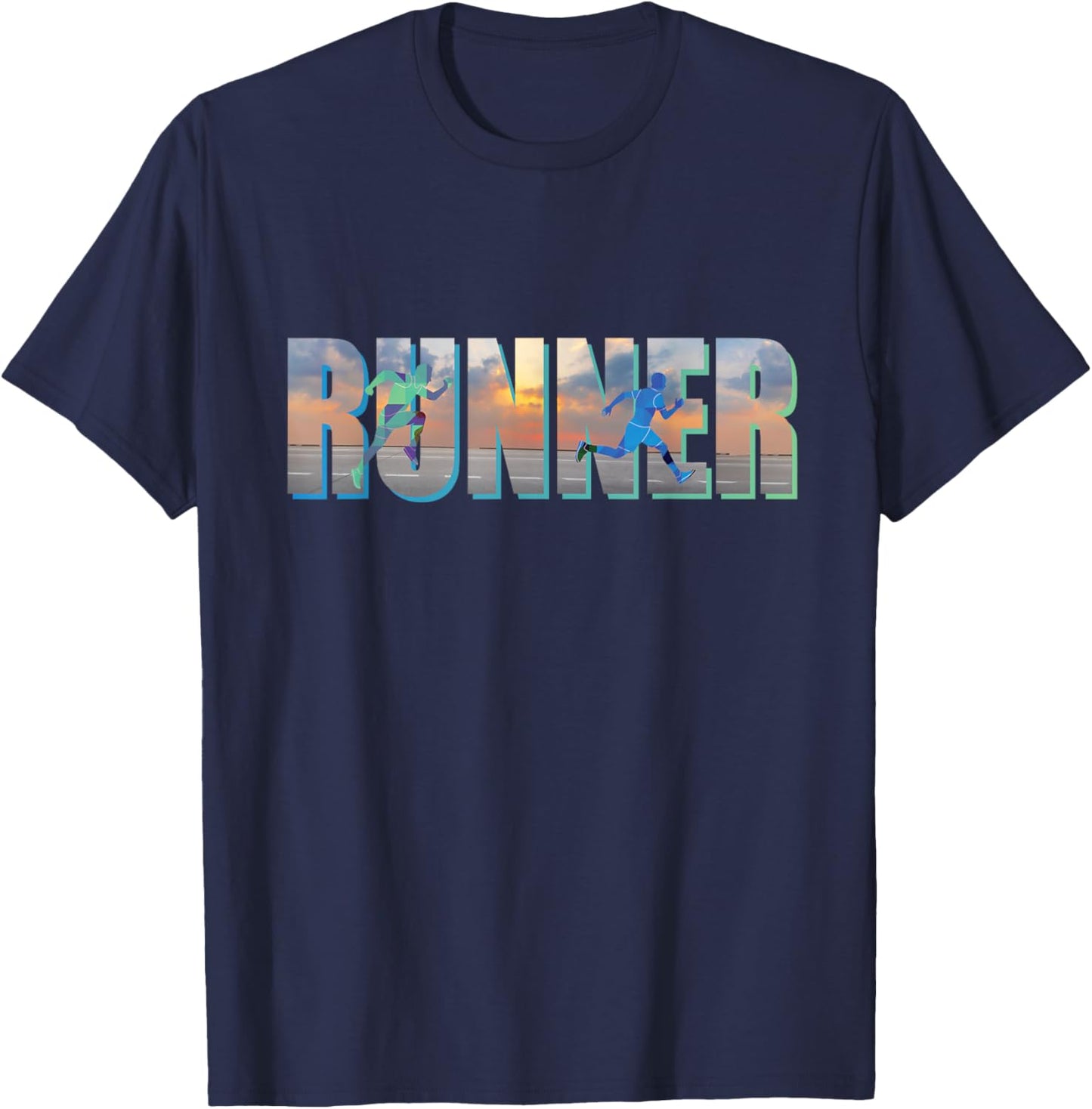 Runner font running runner T-Shirt - T-Shirt | Navy