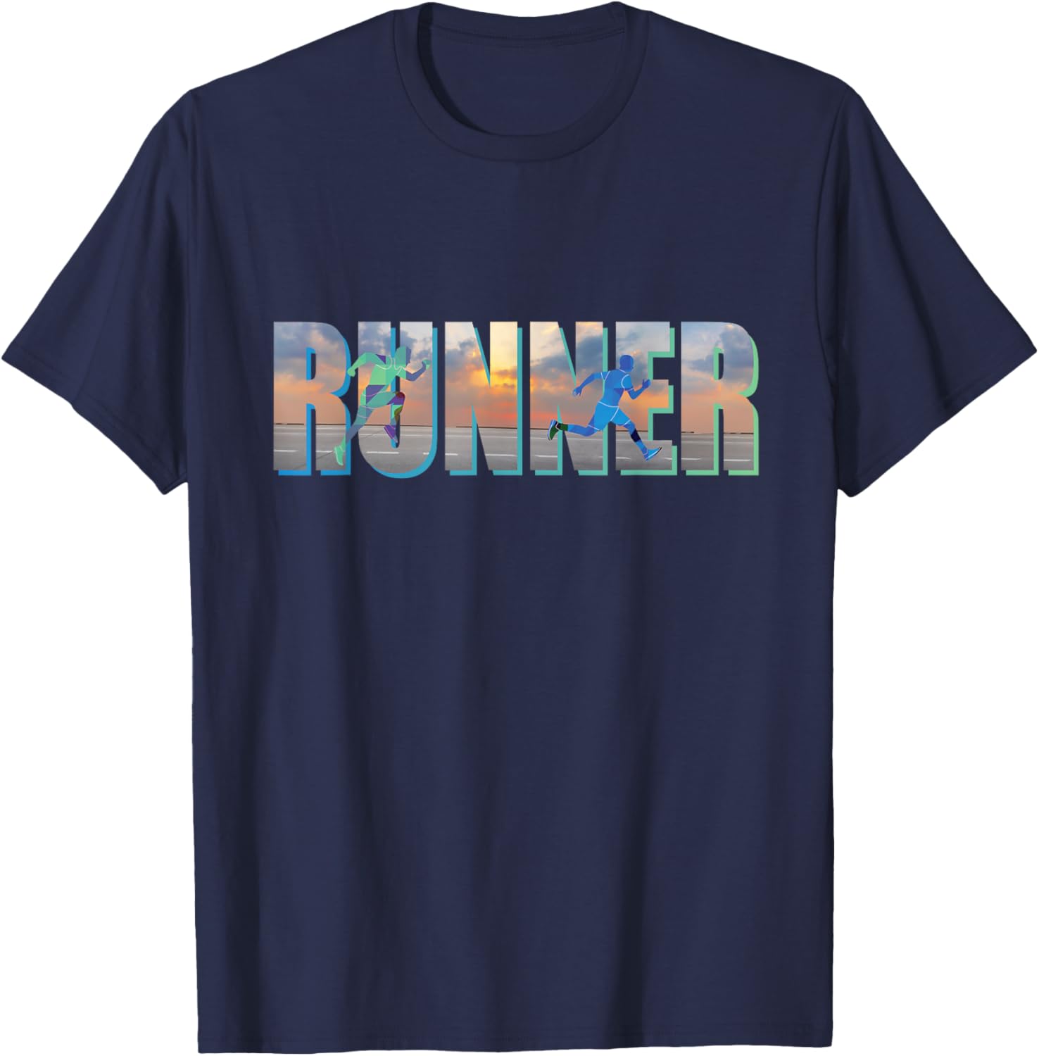 Runner font running runner T-Shirt - T-Shirt | Navy
