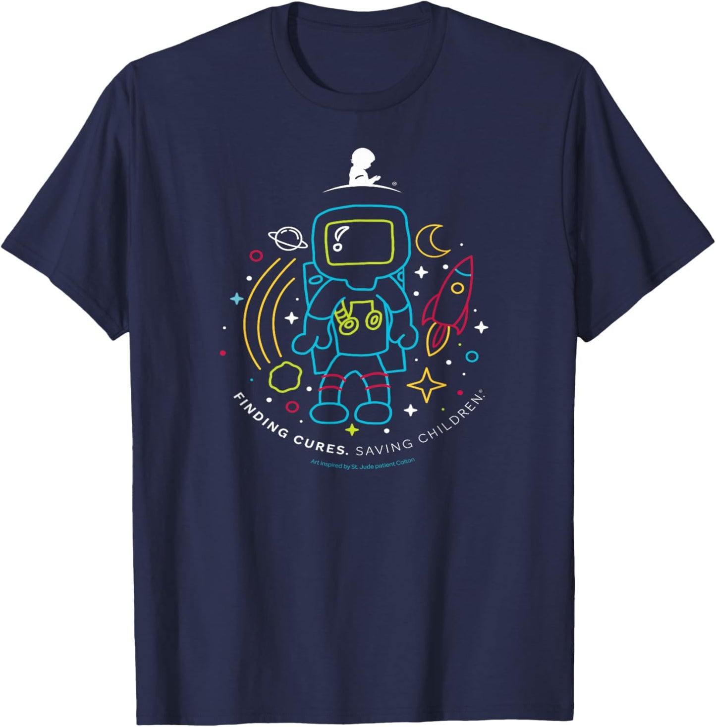 St. Jude Patient Art Astronaut T-Shirt - T-Shirt | Navy
