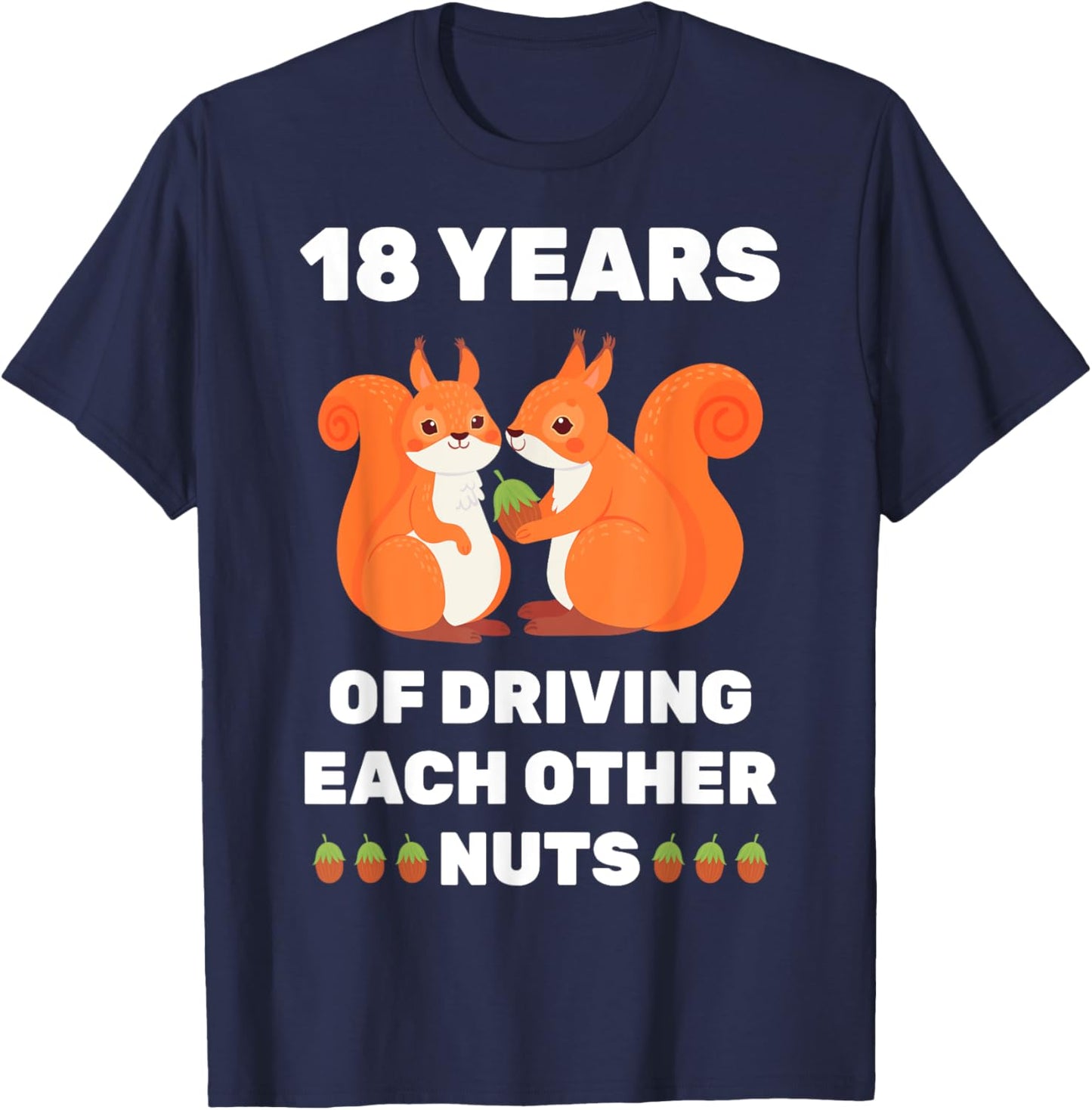 18th 18-Year Wedding Anniversary Funny Couple Her T-Shirt - T-Shirt | Navy