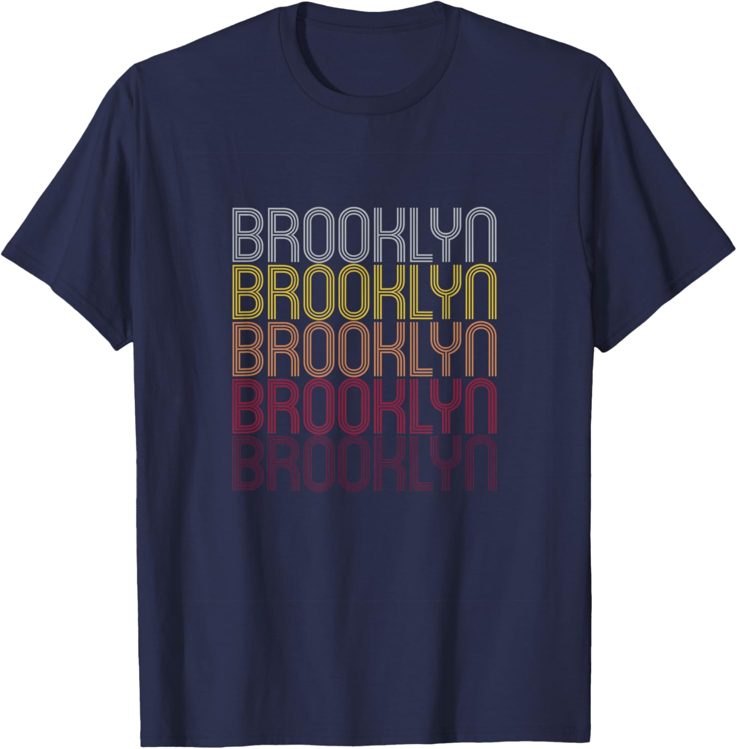 Brooklyn Personalized First Name Surname T-Shirt - T-Shirt | Navy