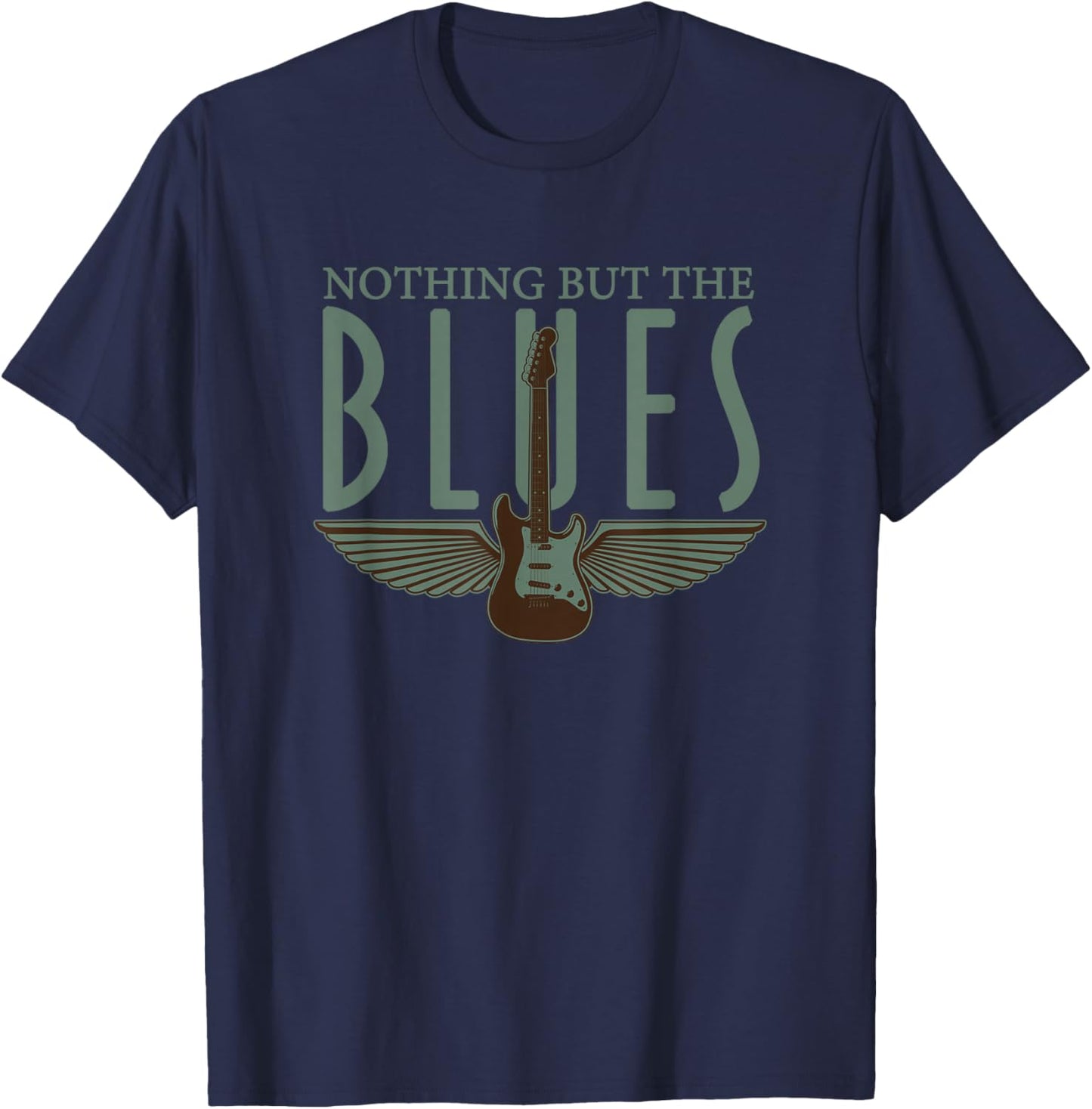 Guitarist Musician Blues Guitar Vintage Blues Music Lover T-Shirt - T-Shirt | Navy