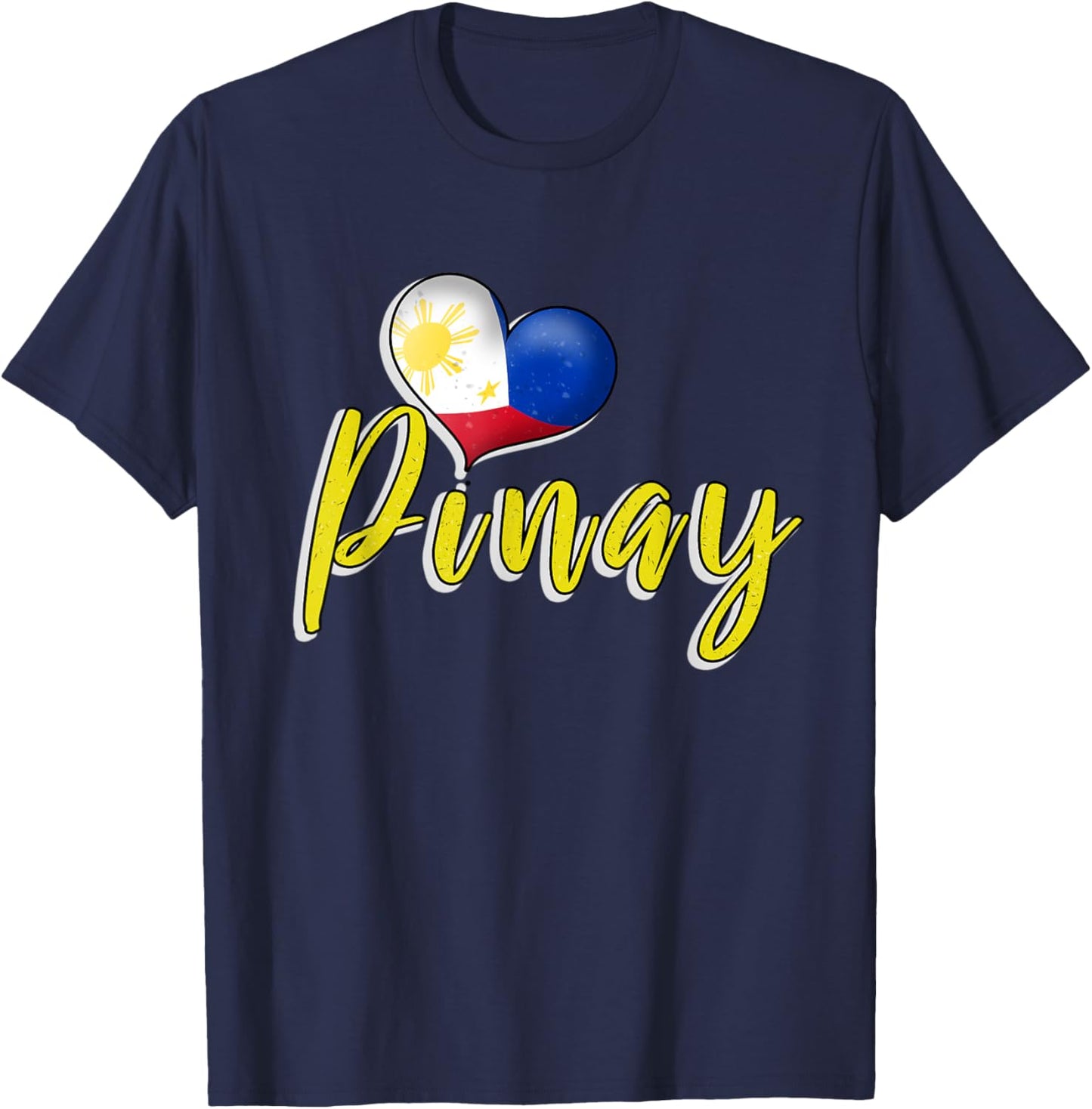 Philippines Pinay Filipina Heart Filipino Flag Woman Girl T-Shirt - T-Shirt | Navy
