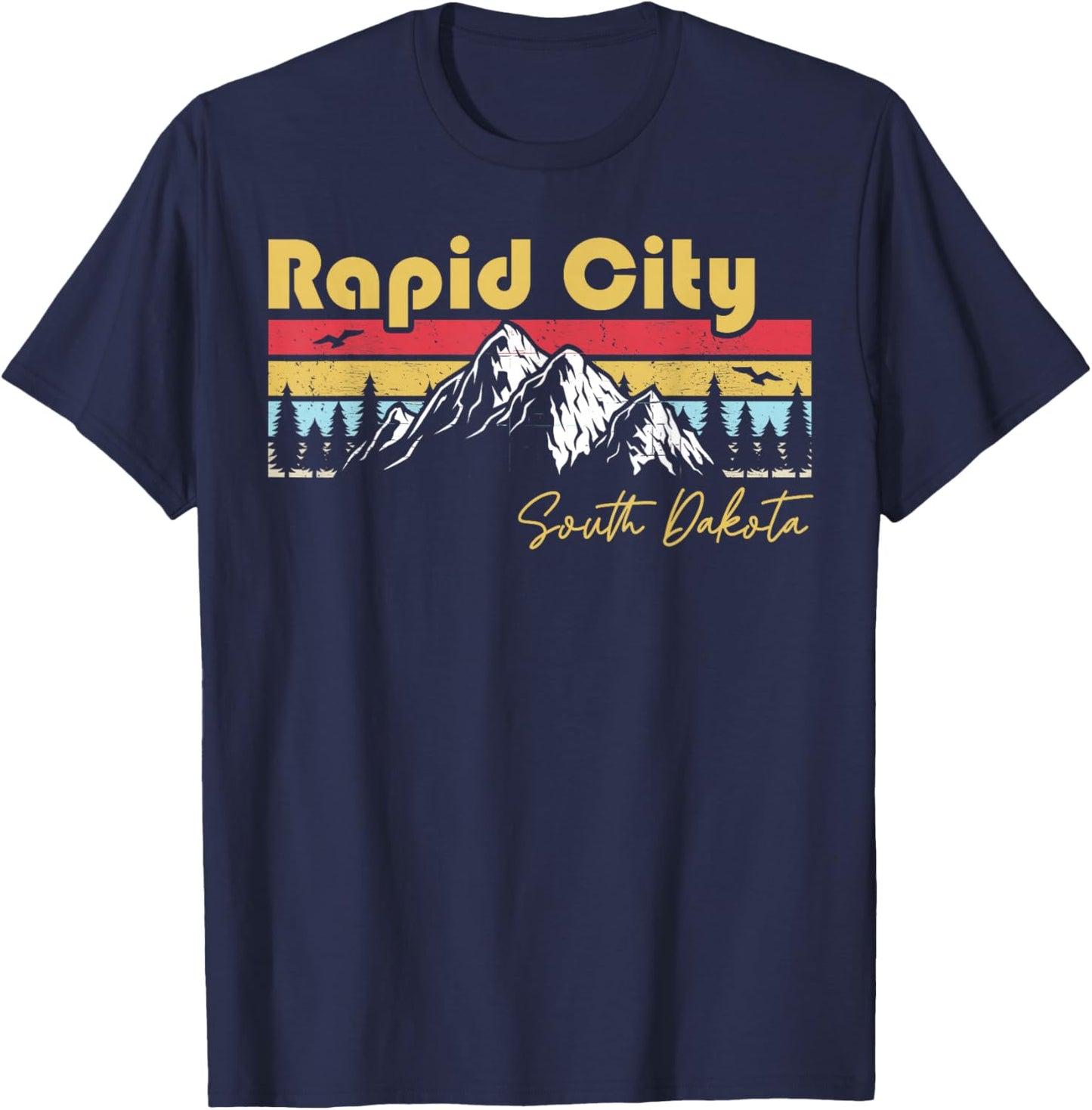 Rapid City South Dakota Roots Hometown Vintage Home State T-Shirt - T-Shirt | Navy