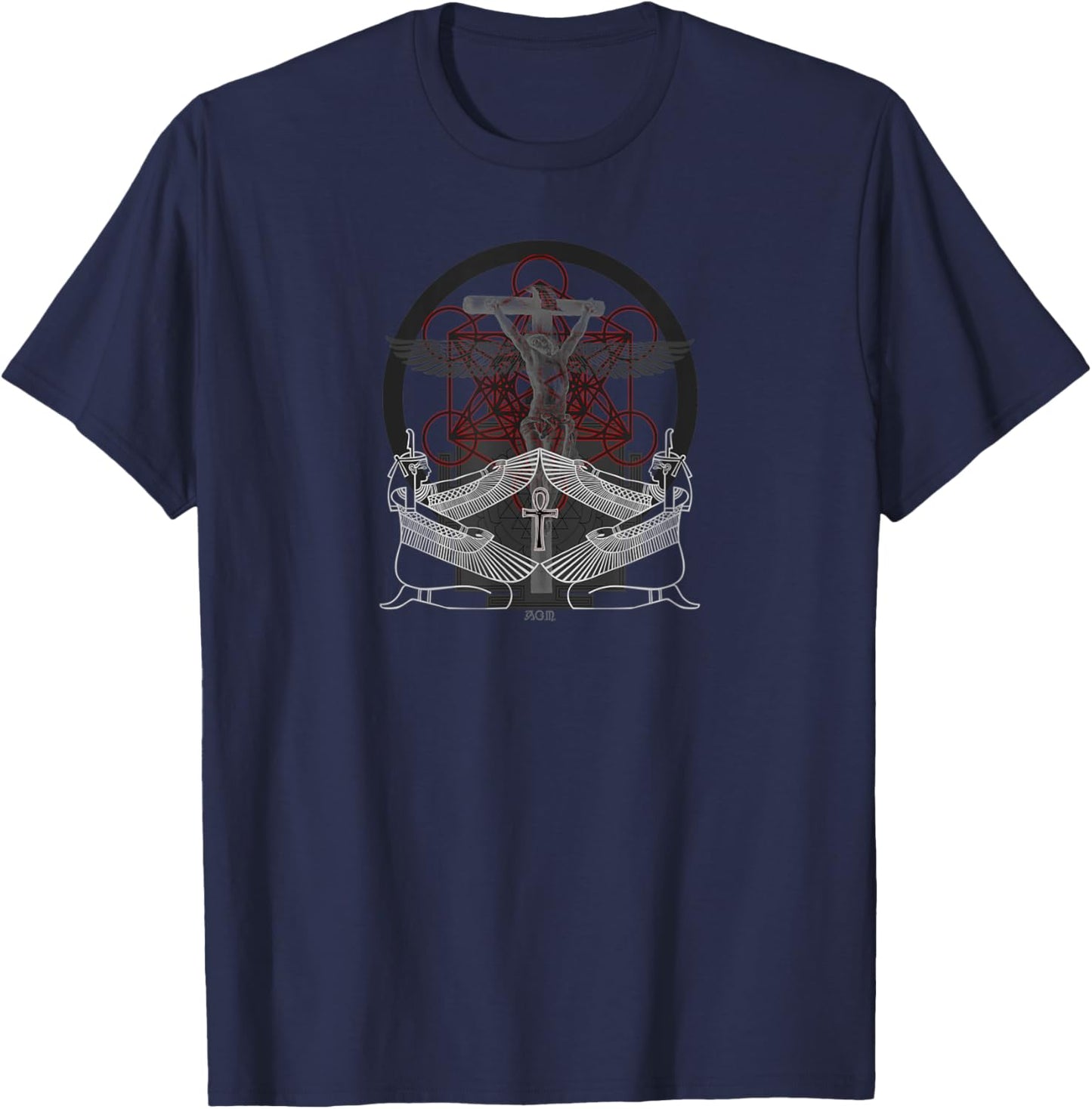 Ancient Egyptian Gnostic Christ Esoteric Sacred Geometry T-Shirt - T-Shirt | Navy