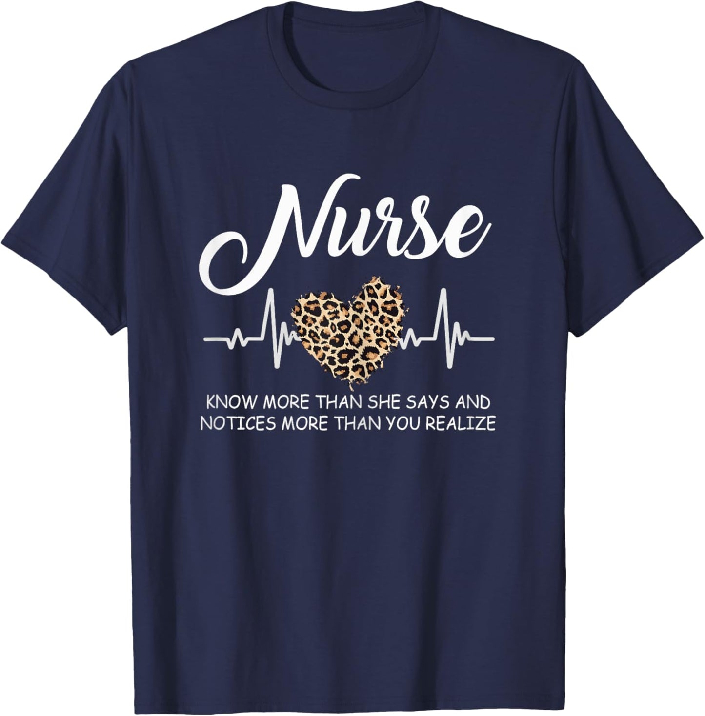 Nurse Definition Nurse Life Nurse Week Cute Leopard T-Shirt - T-Shirt | Navy