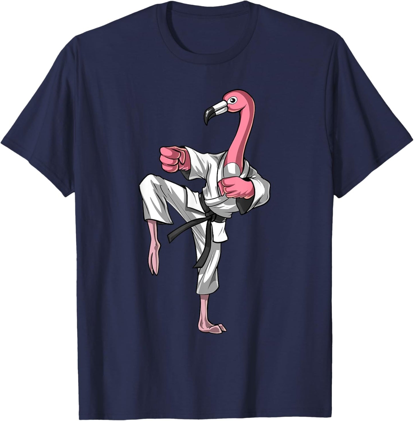 Flamingo Bird Karate Ninja Kickboxing Taekwondo Martial Arts T-Shirt - T-Shirt | Navy