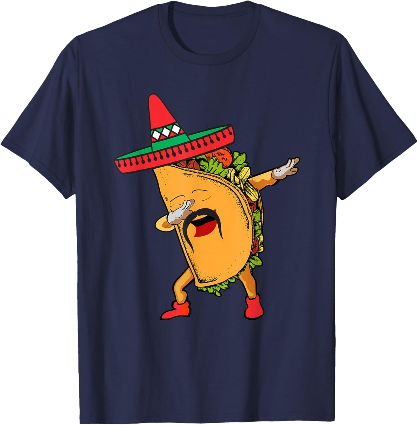 Cinco de Mayo Dabbing Taco Mexican Sombrero Hat Dab Boys Men T-Shirt - T-Shirt | Navy
