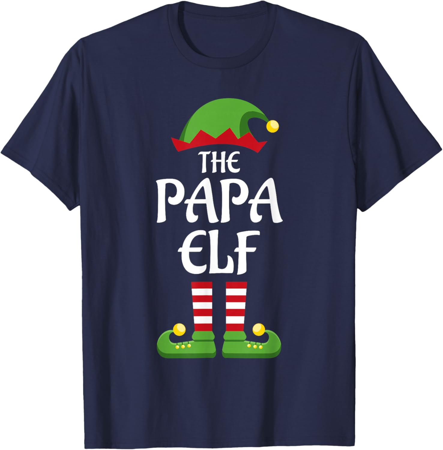 Papa Elf Family Matching Group Christmas Dad T-Shirt - T-Shirt | Navy