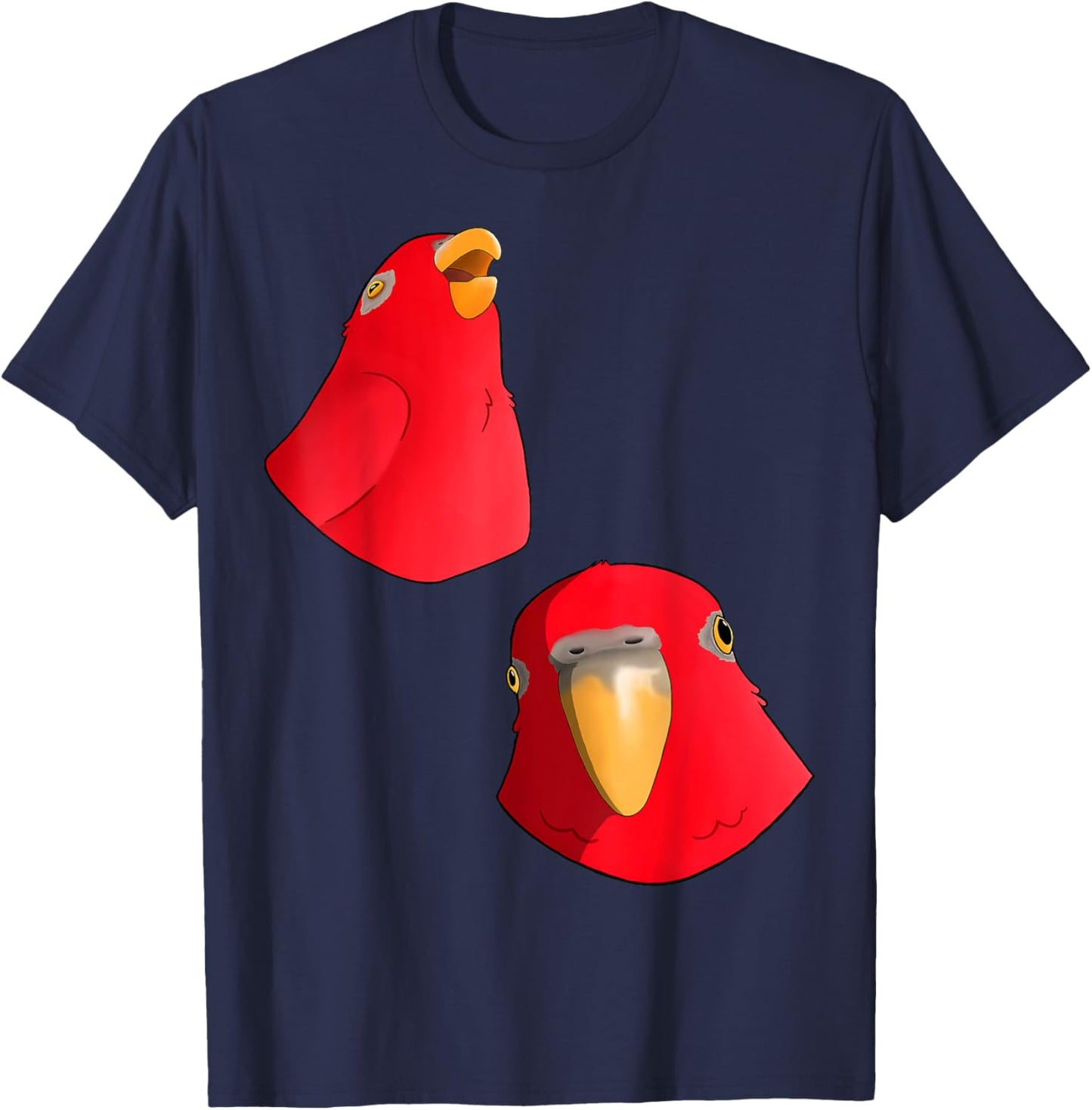 Red Birb - Bird Laughing Then Staring wuewuewue T-Shirt - T-Shirt | Navy