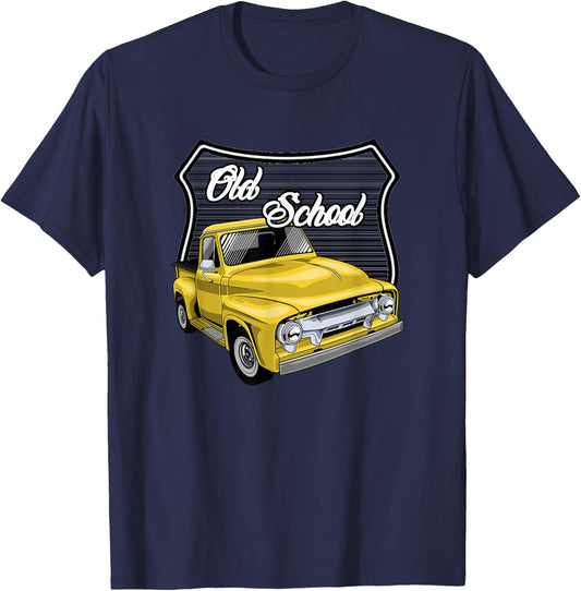 Vintage Hotrod, Classic truck, Men's Old School Hot Rod T-Shirt - T-Shirt | Navy