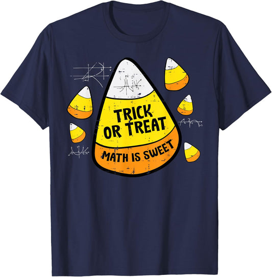Halloween Candy Corn Math Sweet Trick Treat Men Women Kids T-Shirt - T-Shirt | Navy