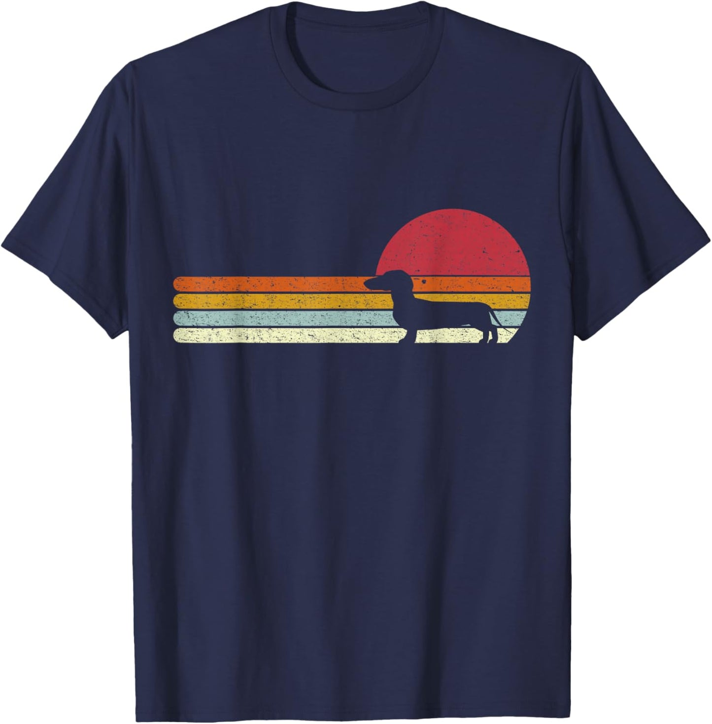 Dachshund Silhouette Sunset Dog Owners T-Shirt - T-Shirt | Navy