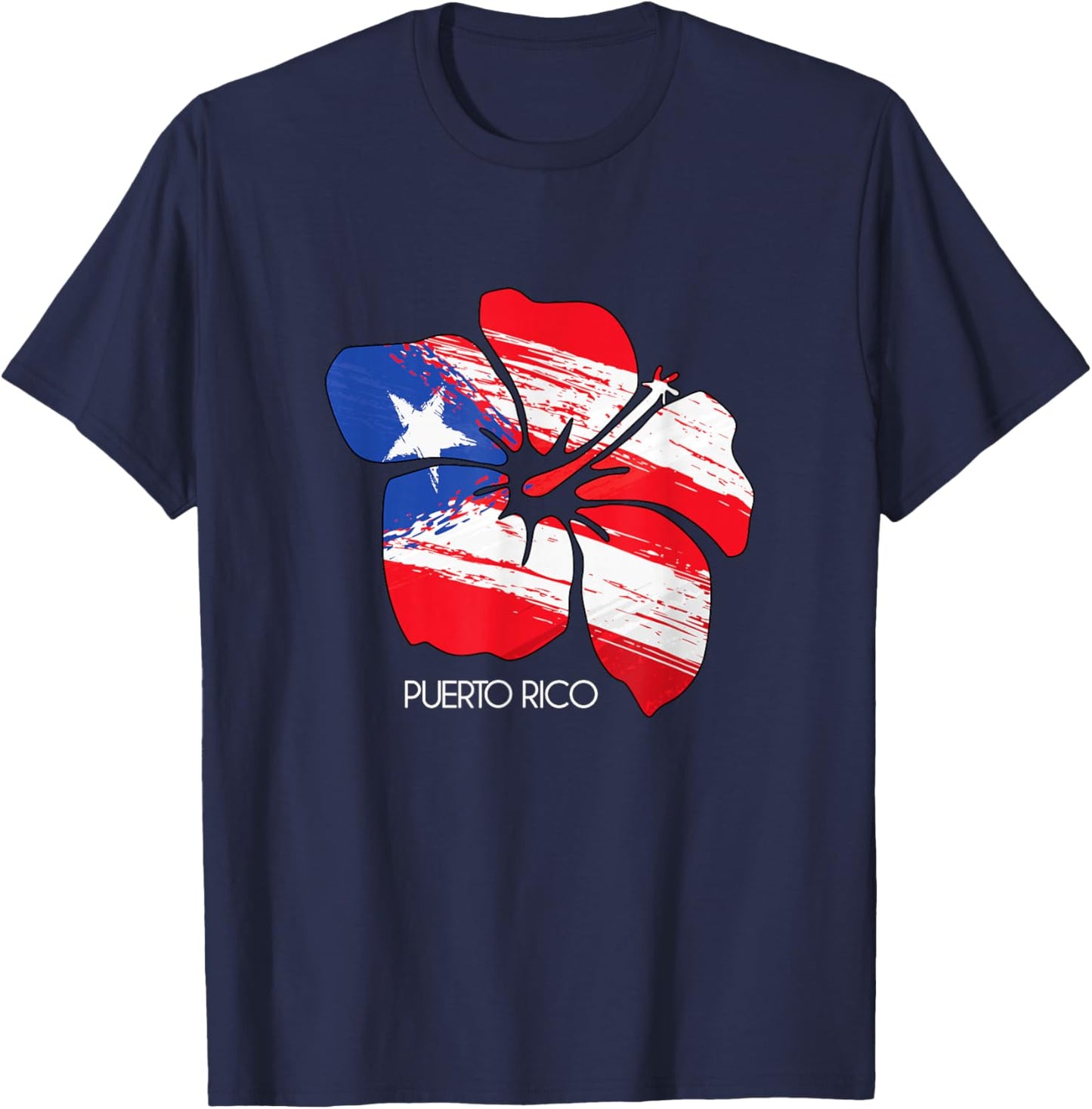 Puerto Rico Culture Roots Amapola Boricua Flag T-Shirt - T-Shirt | Navy