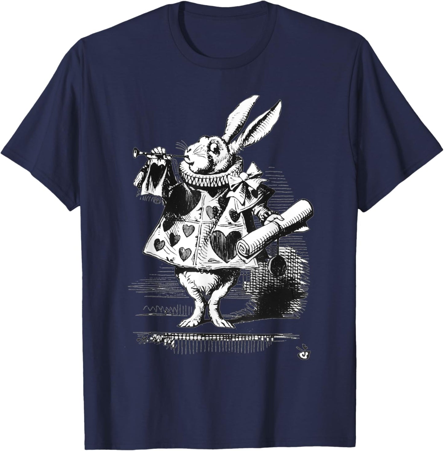 Alice-In-Wonderland Halloween Costume White Rabbit T-Shirt - T-Shirt | Navy