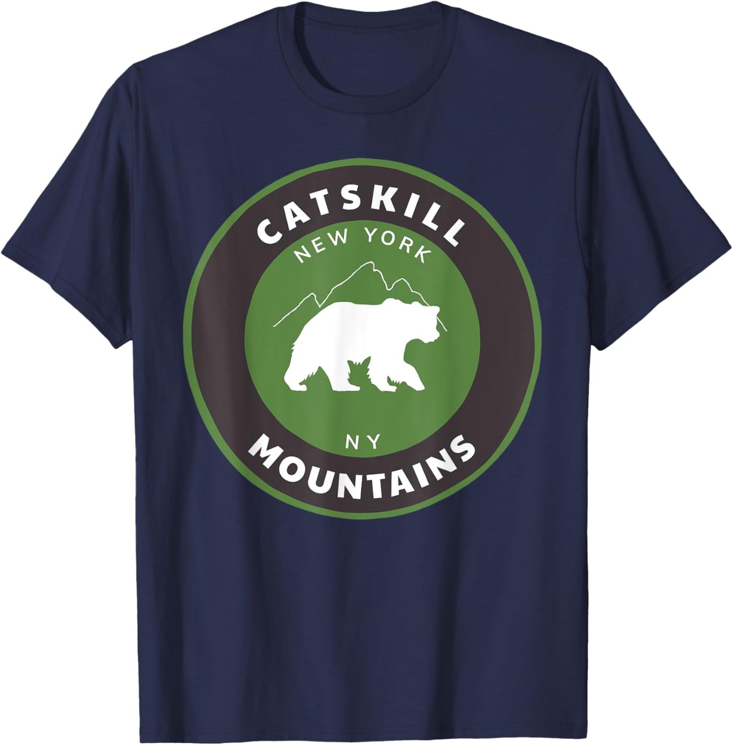Catskill Mountains New York Forest NY Hiking Bear T-Shirt - T-Shirt | Navy
