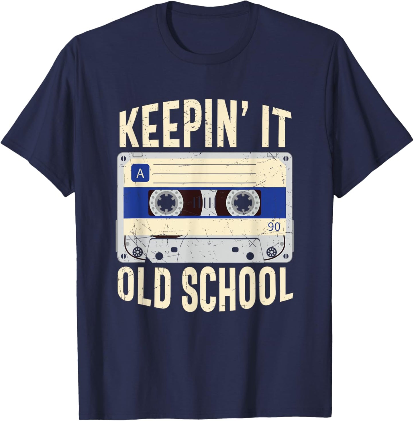 Old School Hip Hop 90s Mixtape Graphic T-Shirt - T-Shirt | Navy