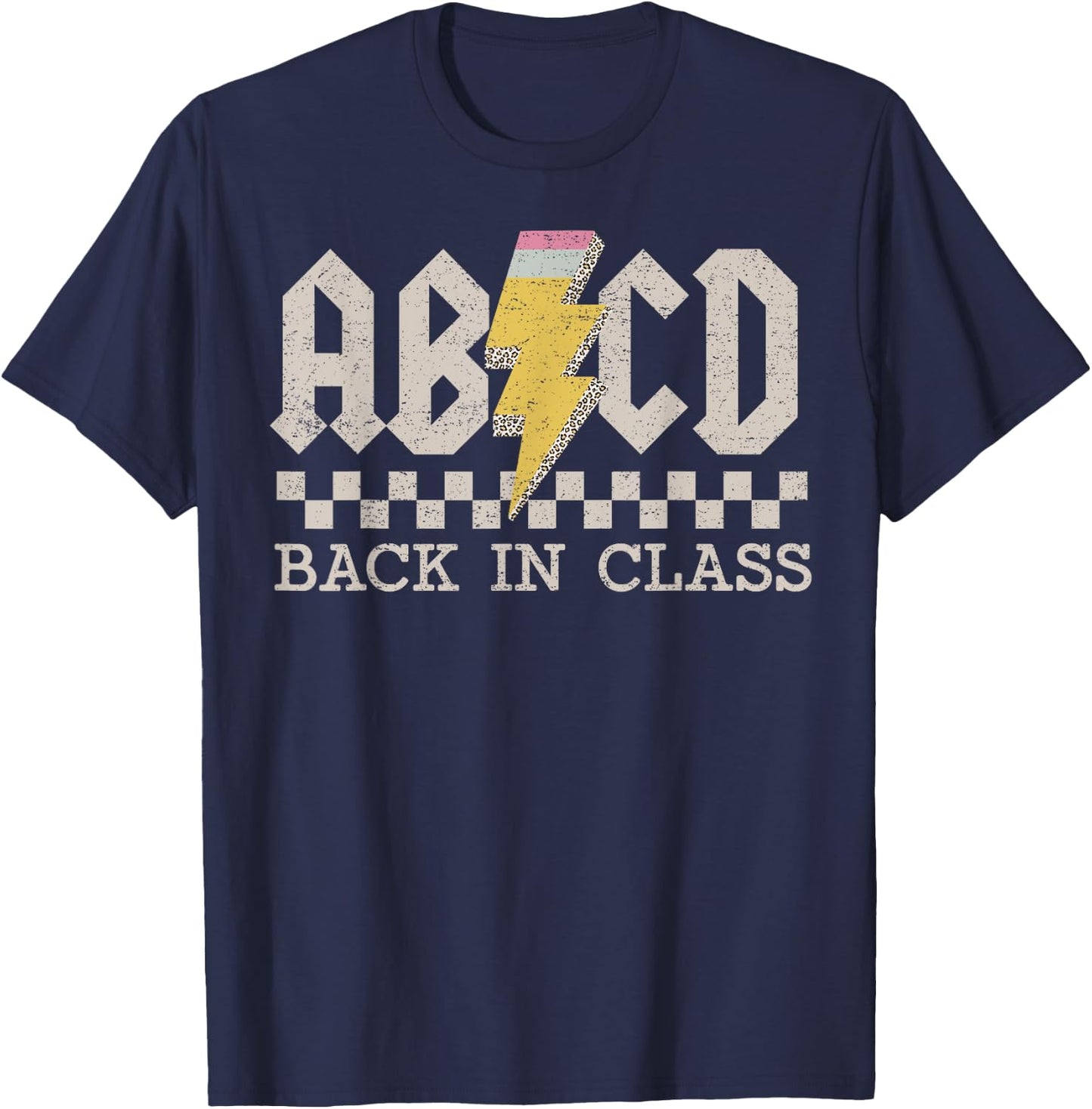 Retro Teacher Tour ABCD Back to School Back in Class Rock Men Women Girls Kids T-Shirt - T-Shirt | Navy