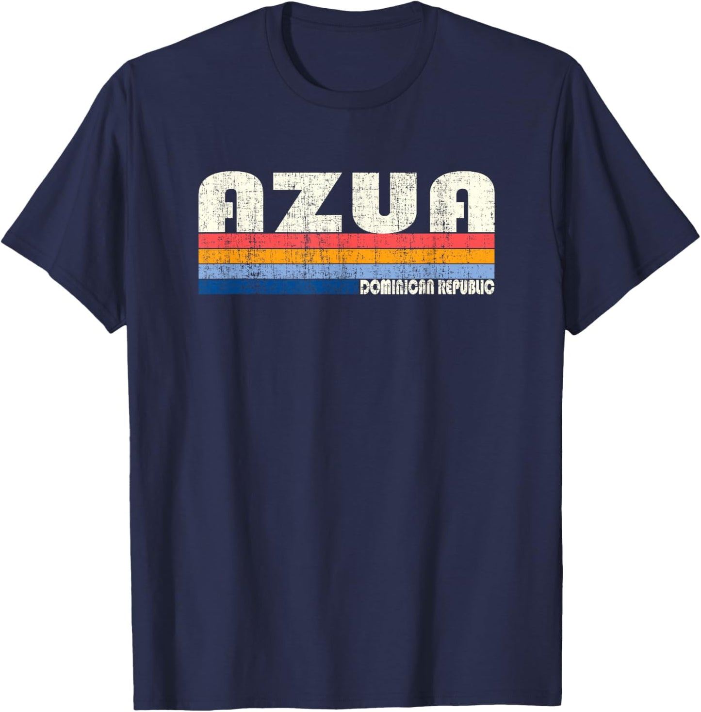 Retro Vintage 70s 80s Style Azua, Dominican Republic T-Shirt - T-Shirt | Navy