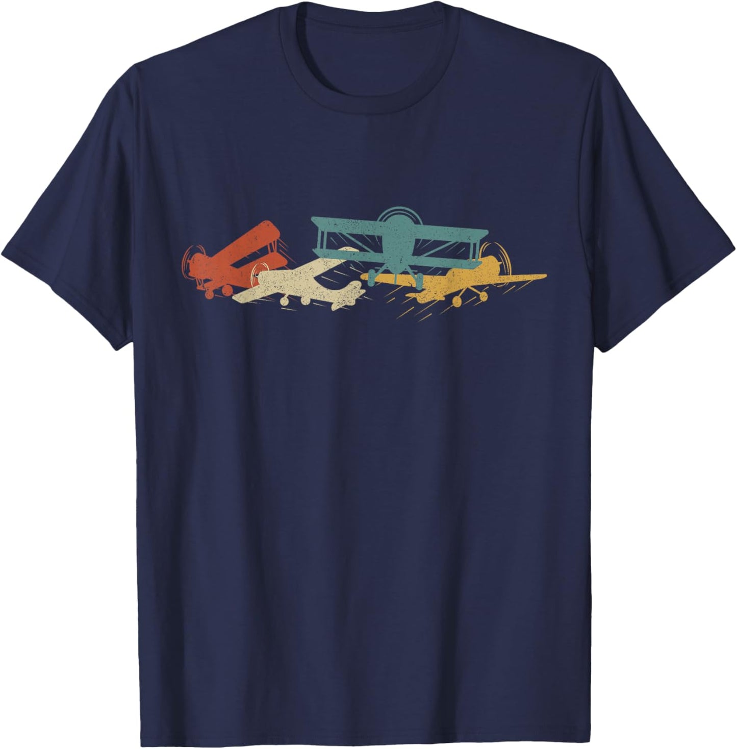 Airplane Pilot Vintage T-Shirt - T-Shirt | Navy