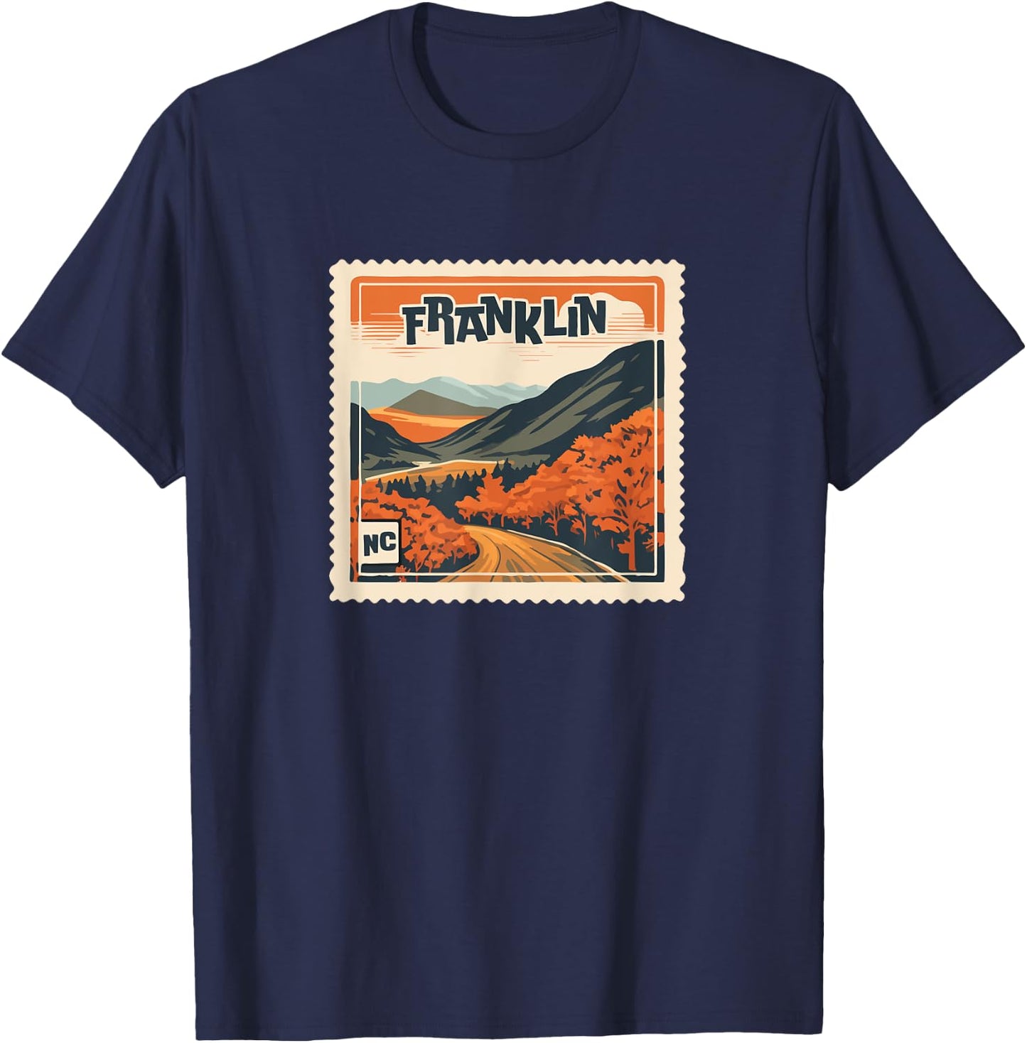 Franklin NC Mountain Franklin NC Travel Hiking Vacation T-Shirt - T-Shirt | Navy