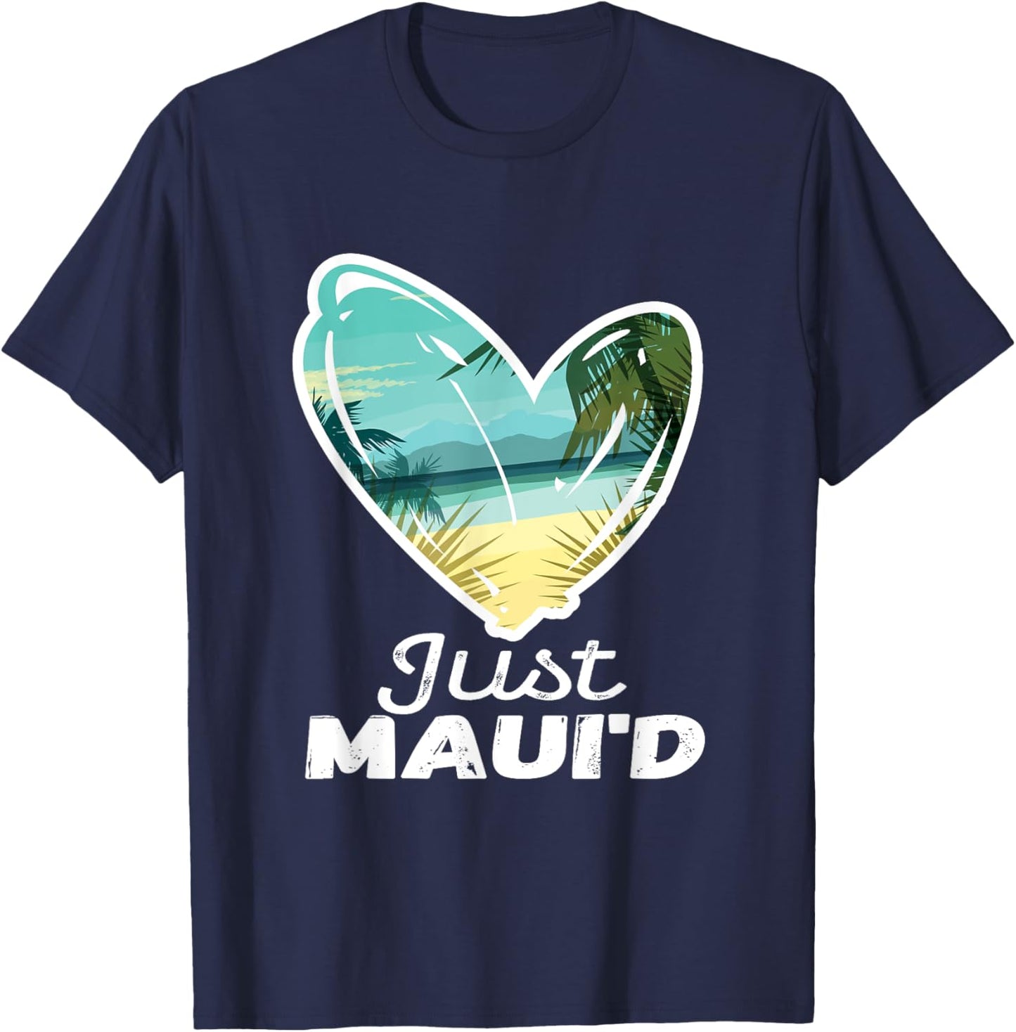 Newlywed Honeymoon Souvenir Just Married Just Maui'd Hawaii T-Shirt - T-Shirt | Navy