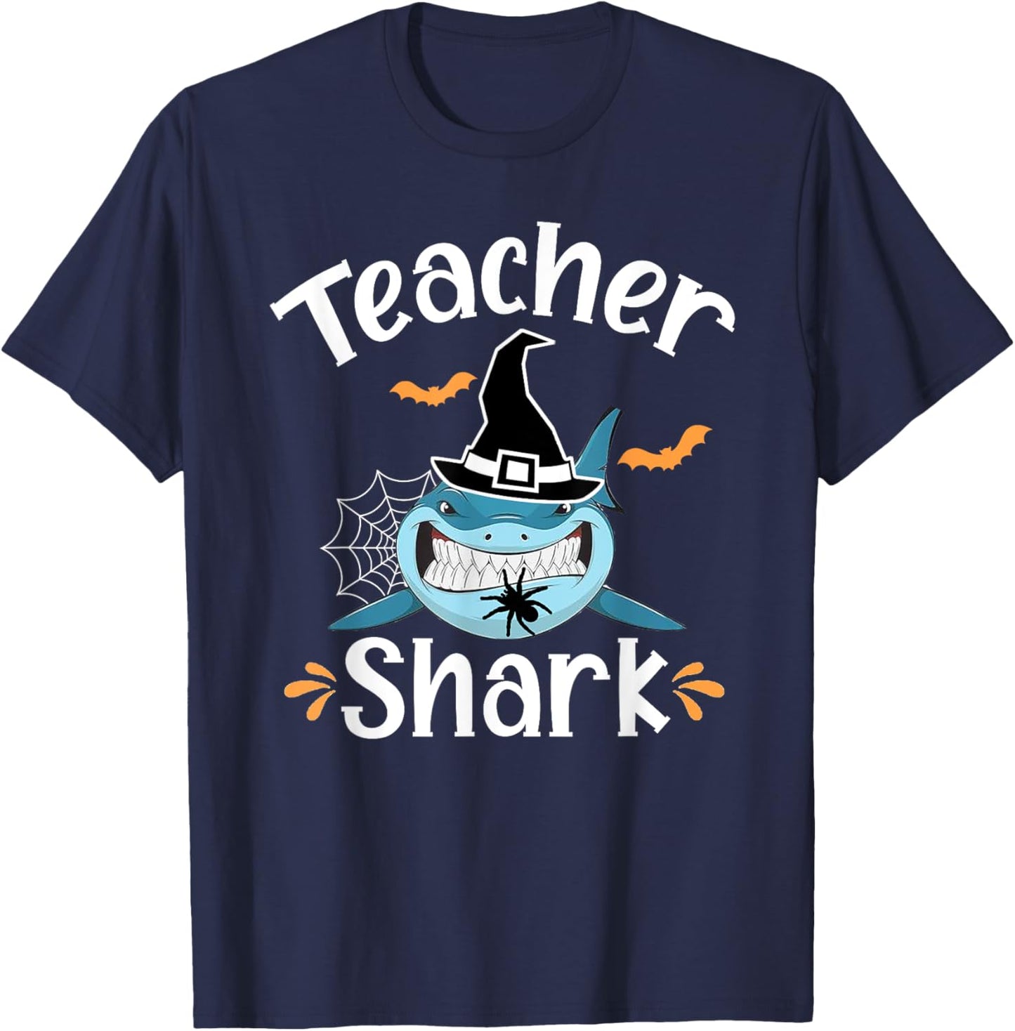 Teacher Shark Funny Halloween Men Women T-Shirt - T-Shirt | Navy
