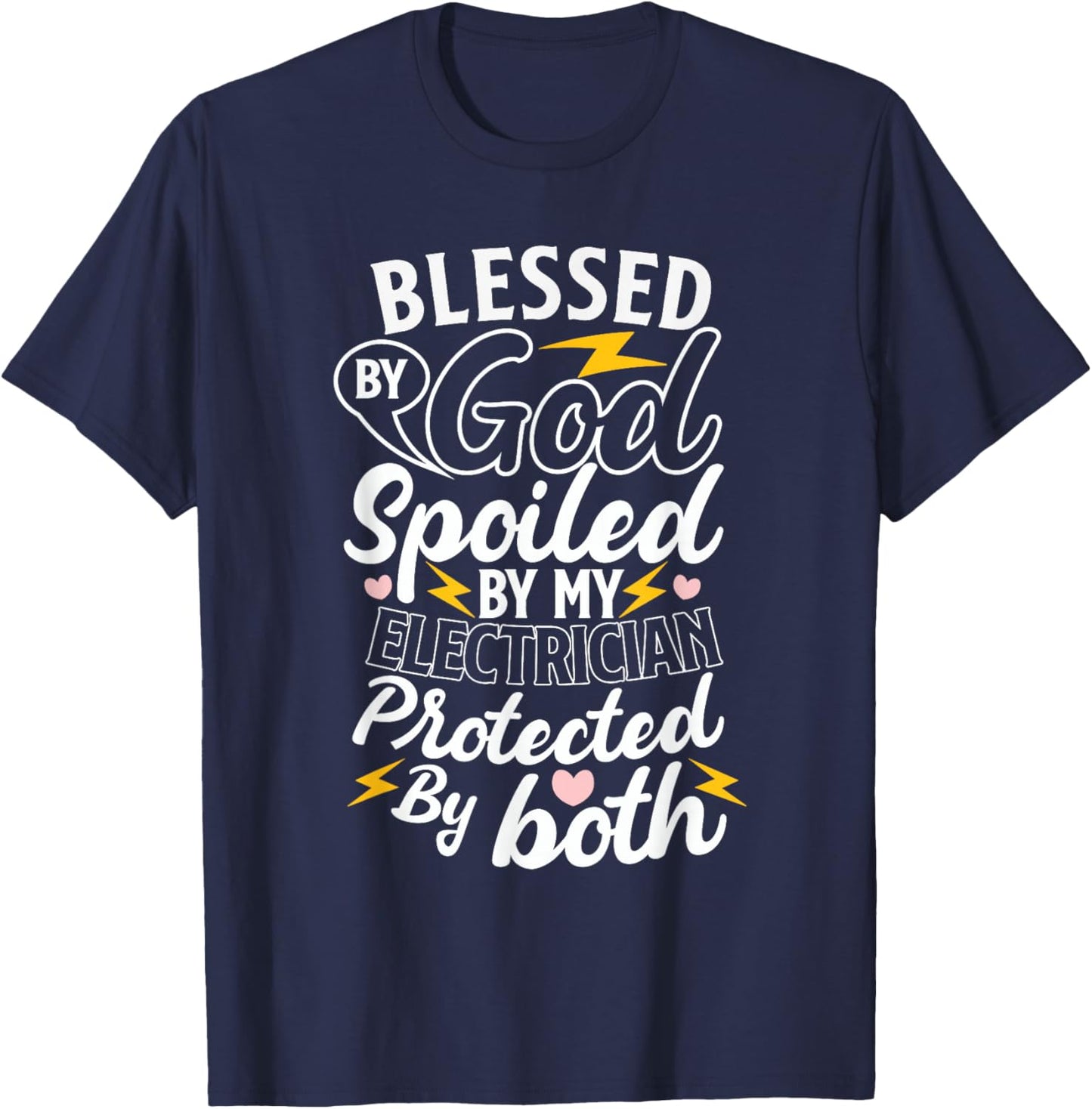 Electrician Wife Proud Spouse Trade Life Strong Support T-Shirt - T-Shirt | Navy