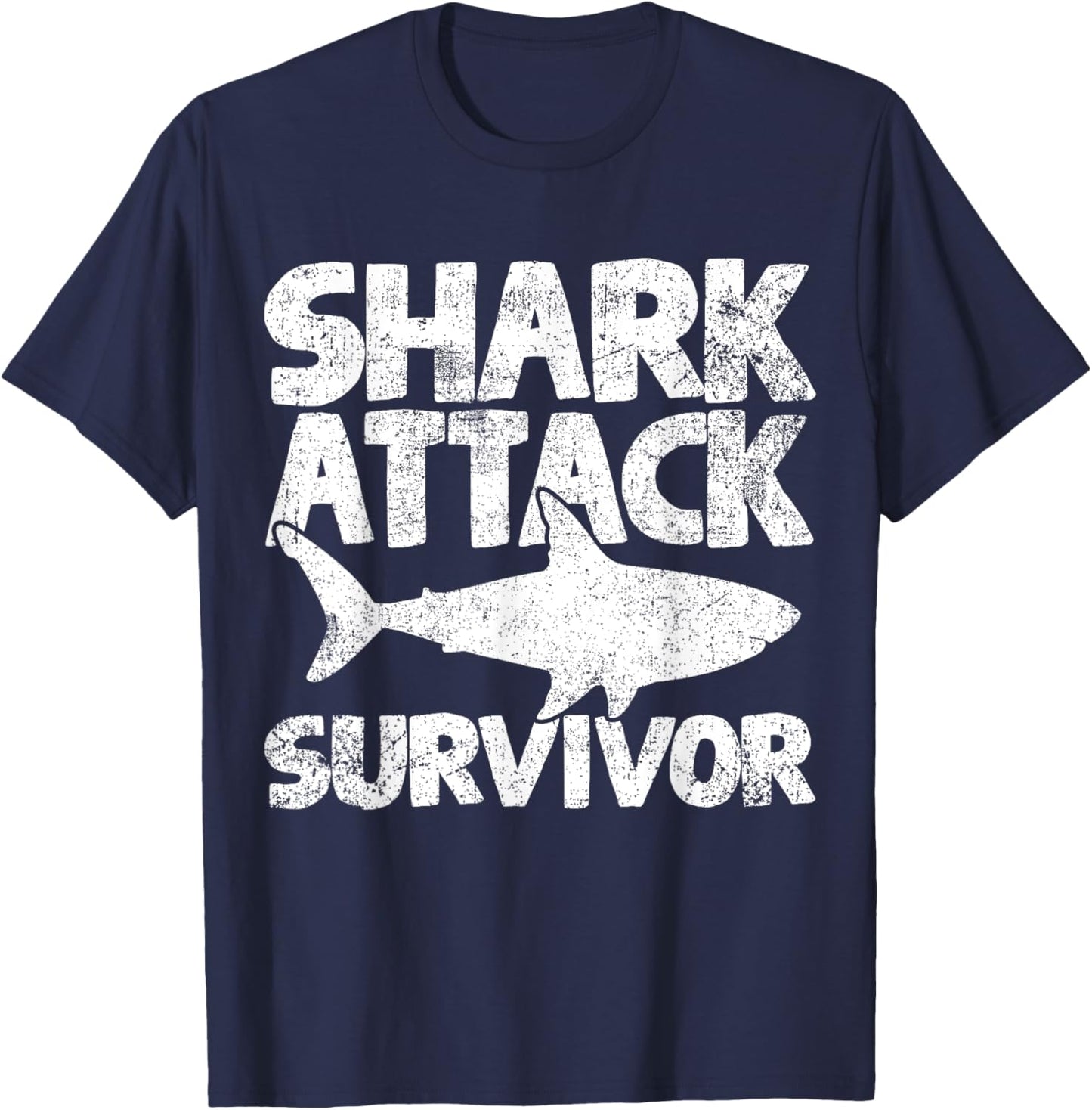 Shark Attack Survivor T-Shirt - T-Shirt | Navy