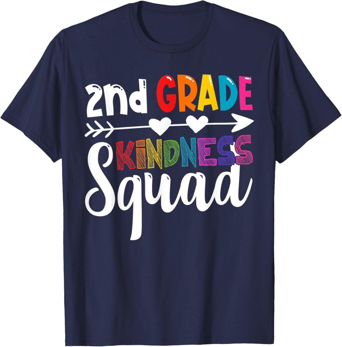2nd Grade Kindness Squad Second Grade Teacher Anti-Bullying T-Shirt - T-Shirt | Navy