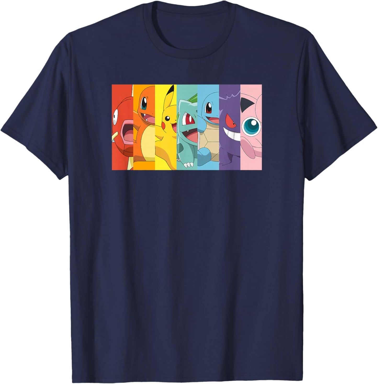Pokémon Group Shot Poke Portrait Rainbow T-Shirt - T-Shirt | Navy