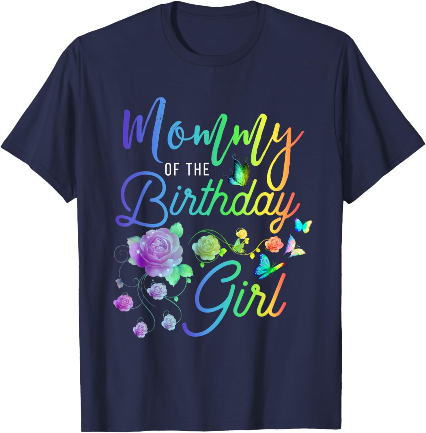 Fun Mommy of The Birthday Girl Mothers Moms Women Party Day T-Shirt - T-Shirt | Navy