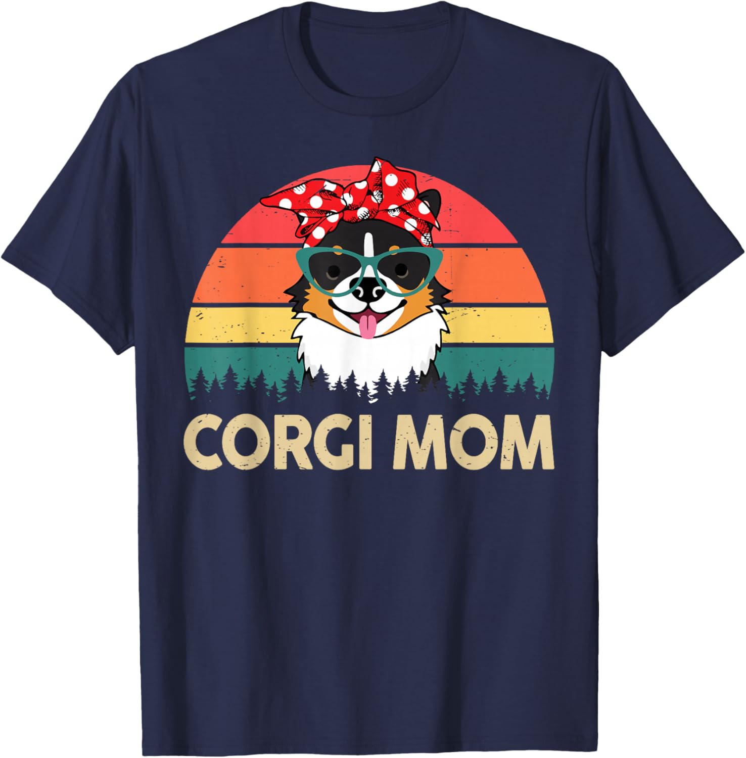 Corgi Mom T-Shirt - T-Shirt | Navy