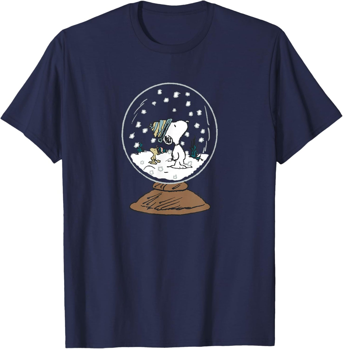 Peanuts Snoopy Woodstock Snowglobe T-Shirt - T-Shirt | Navy