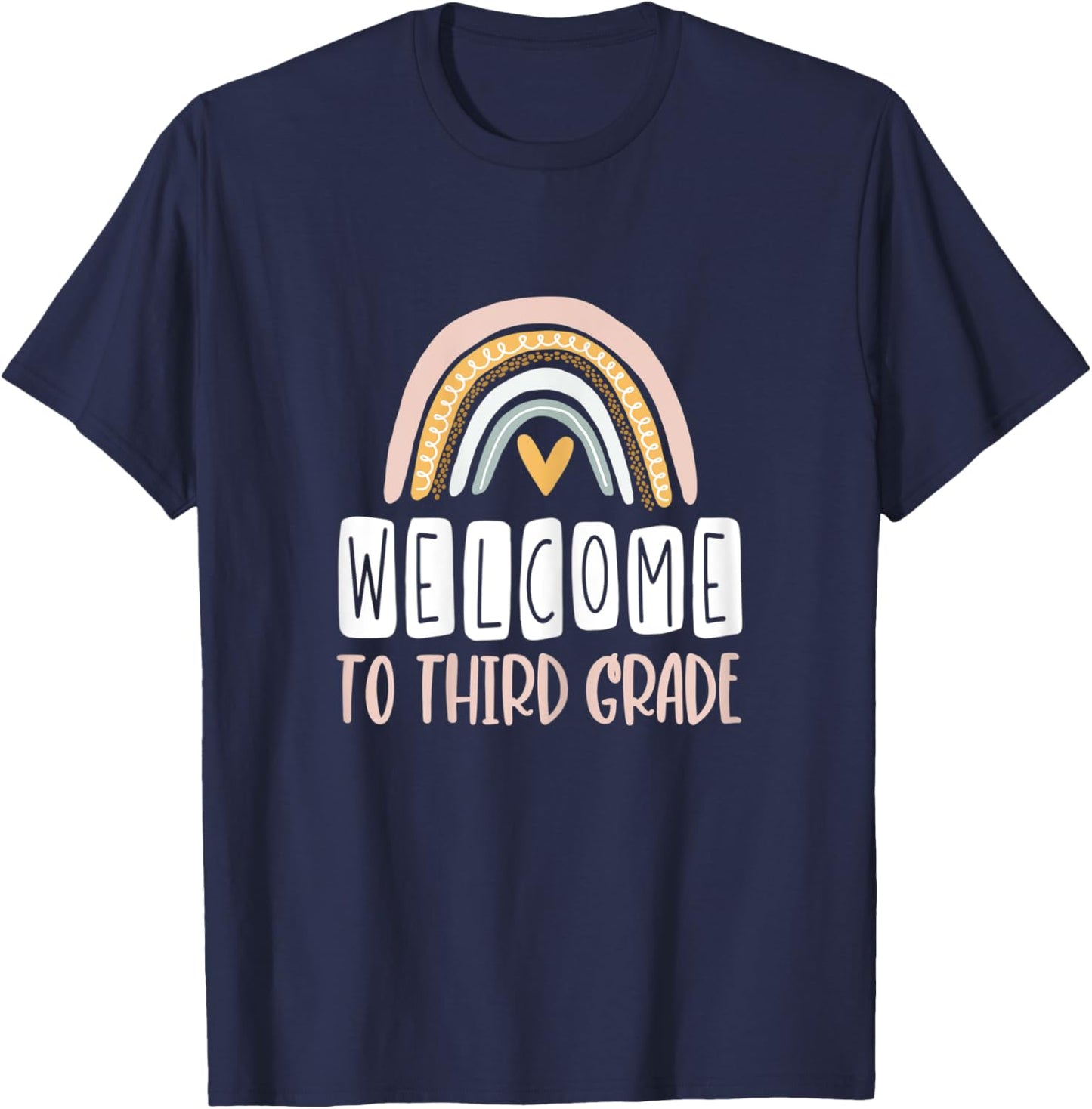 Welcome to Third Grade Boho Rainbow Back to School 3rd Grade T-Shirt - T-Shirt | Navy