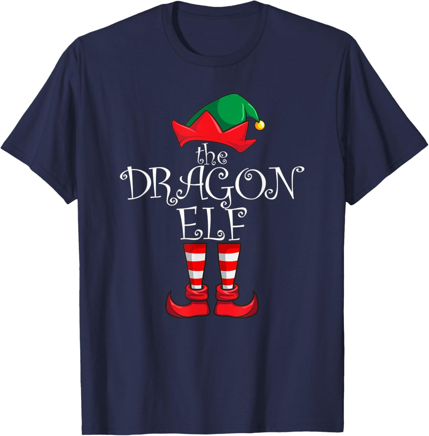 Dragon Elf Matching Family Christmas Party Pajama Dragon Elf T-Shirt - T-Shirt | Navy