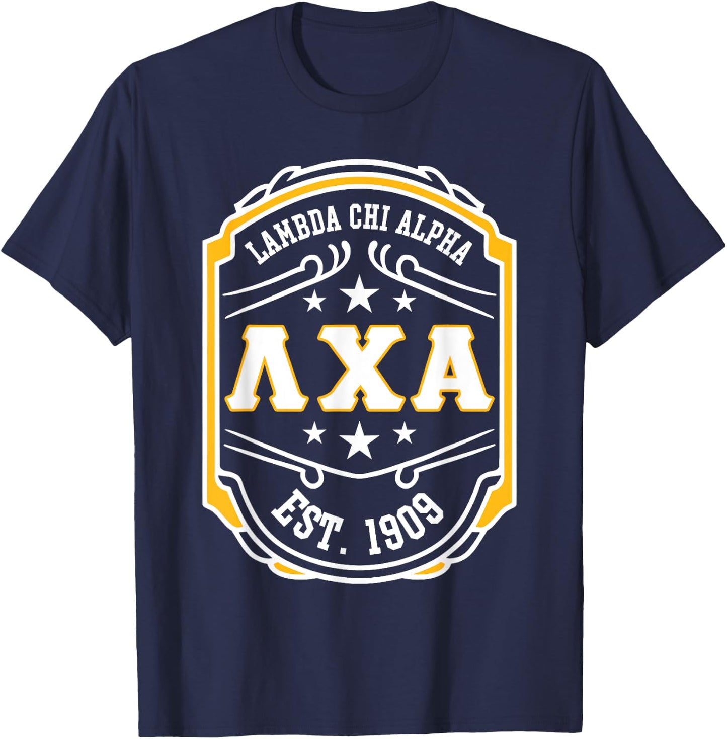 Lambda Chi Alpha Fraternity Lambda Est 1909 T-Shirt - T-Shirt | Navy