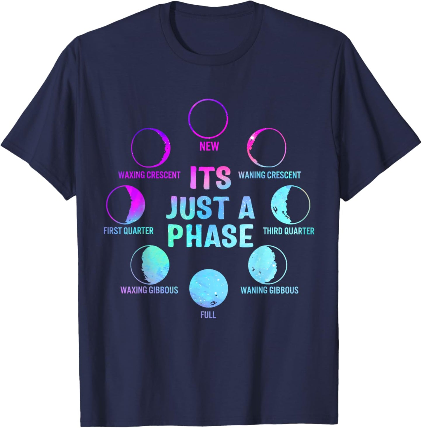 It's Just A Phase Celestial Moon Lunar Cycle Astronomy Kids T-Shirt - T-Shirt | Navy