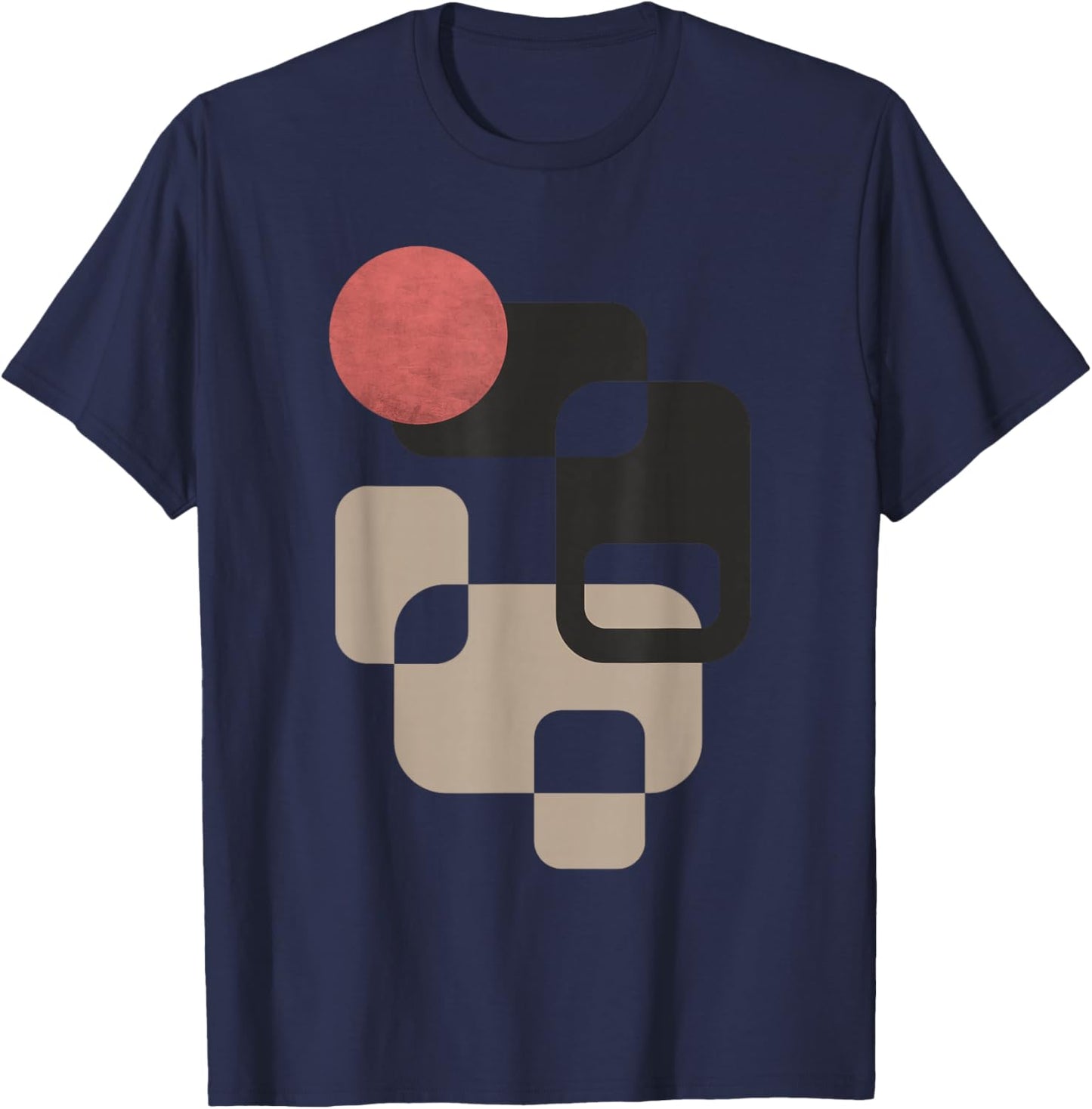 Retro Geometric Shapes T-Shirt - T-Shirt | Navy
