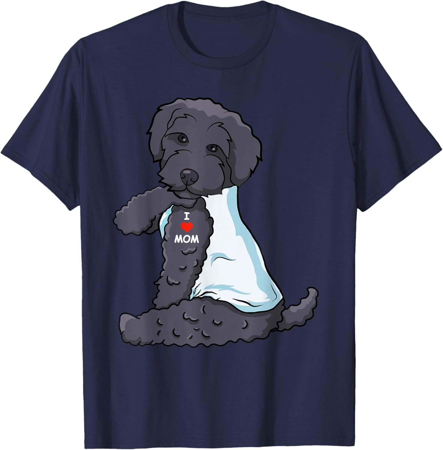 I Love Mom Tattoo Schnoodle Mom Dog Lover Women T-Shirt - T-Shirt | Navy