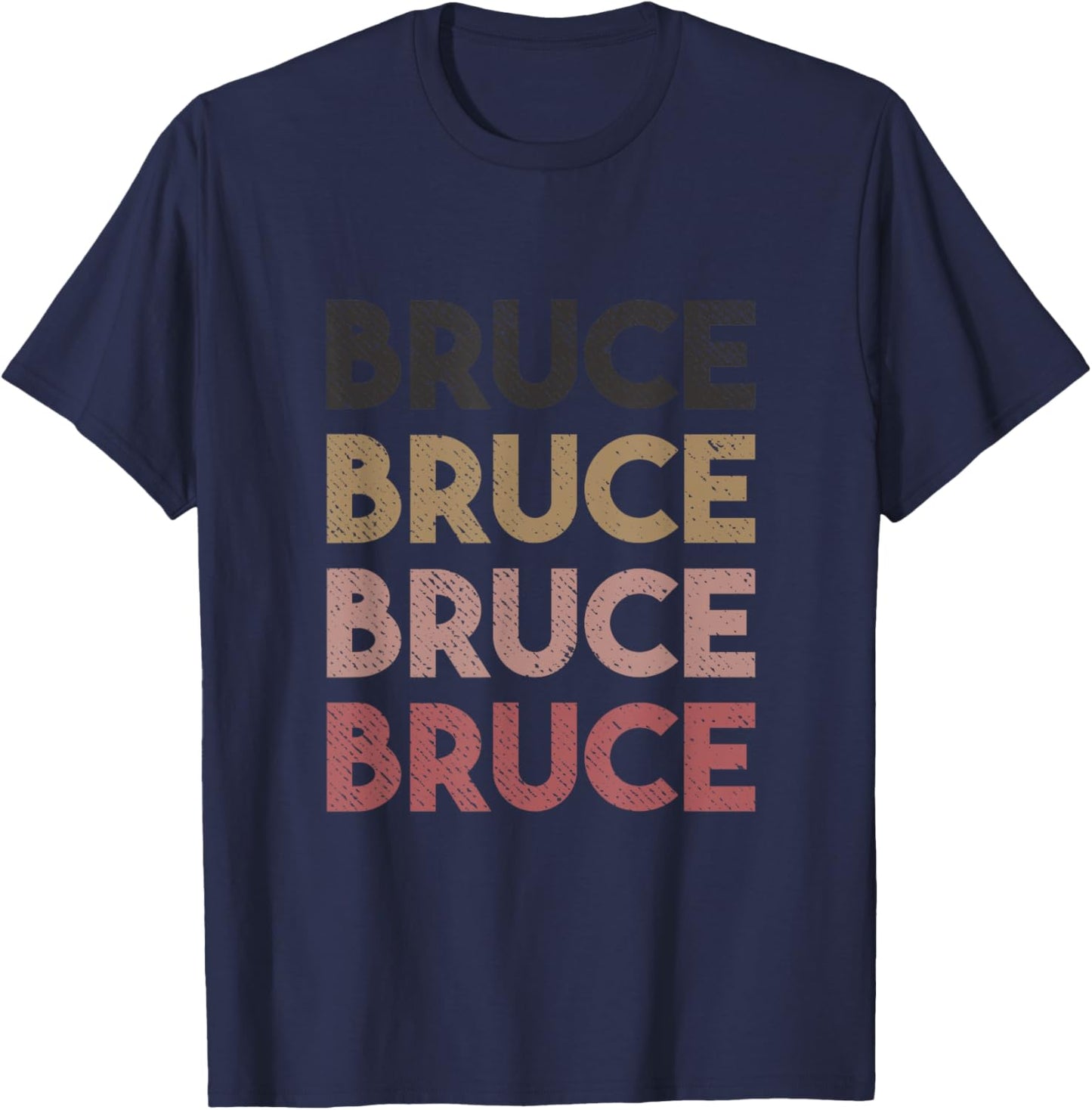 Bruce Retro Style Vintage Distressed T-Shirt - T-Shirt | Navy