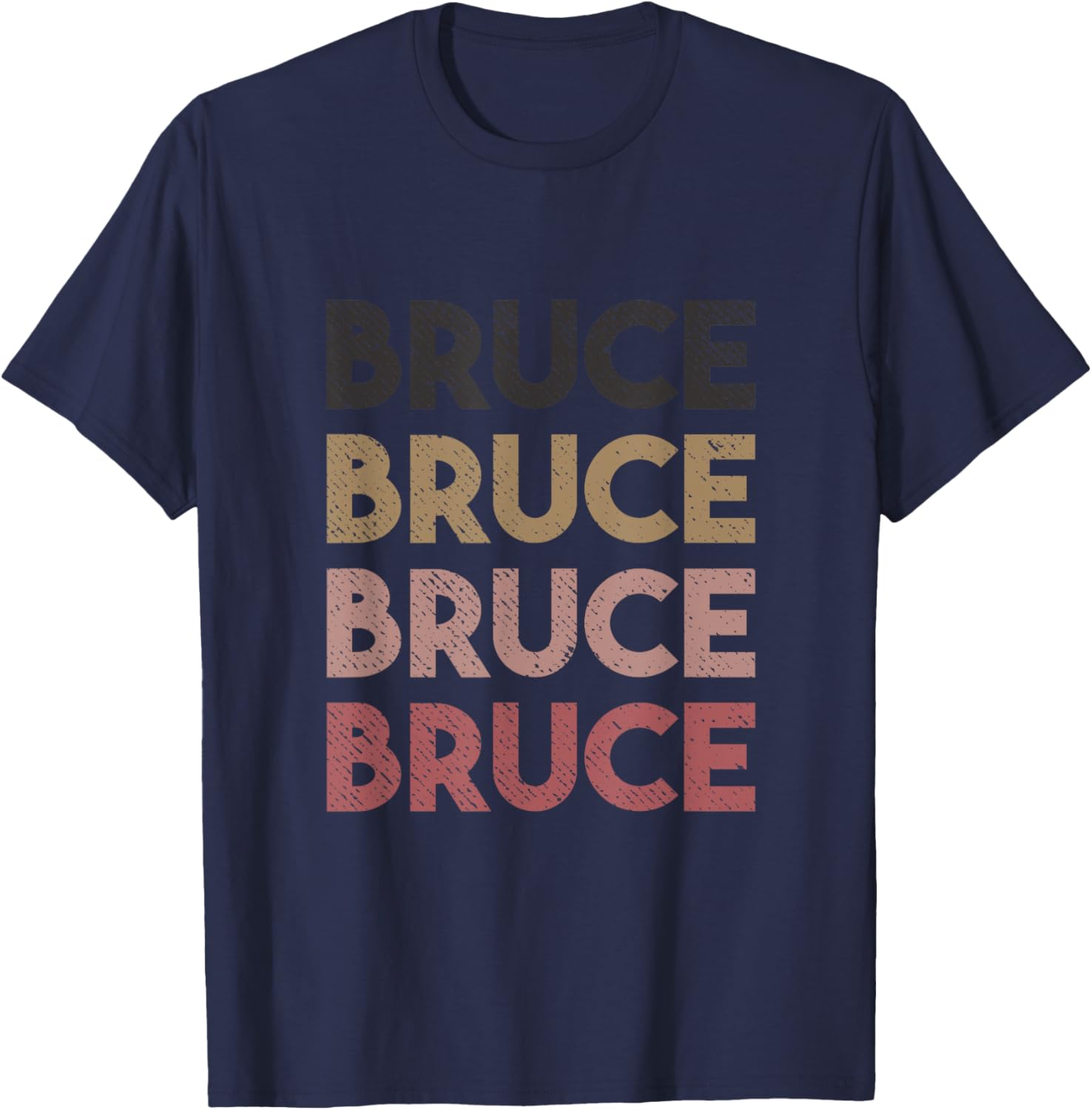 Bruce Retro Style Vintage Distressed T-Shirt - T-Shirt | Navy