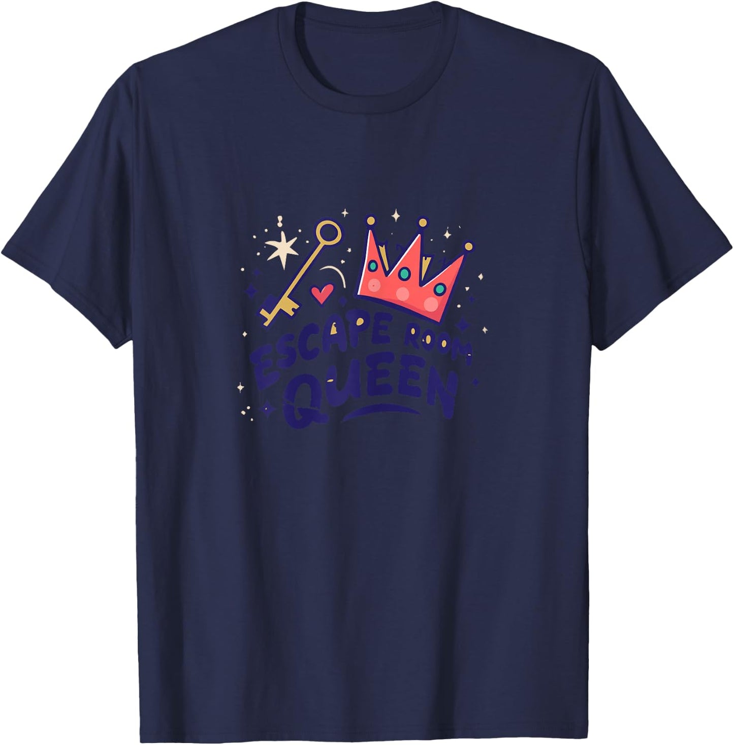 Birthday Party Favor | Girls Teens Escape Room Queen T-Shirt - T-Shirt | Navy