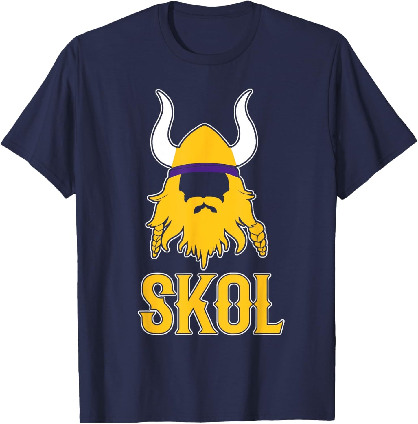Miftees SKOL Nordic Scandinavian Viking Warrior T-Shirt - T-Shirt | Navy