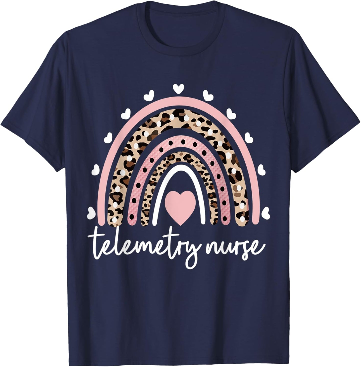 Telemetry Nurse Rainbow RN Telemetry Unit Telemetry Nursing T-Shirt - T-Shirt | Navy