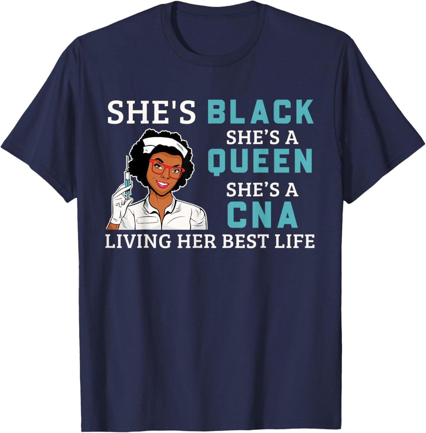 Black Cna Proud Afro Queen Women T-Shirt - T-Shirt | Navy