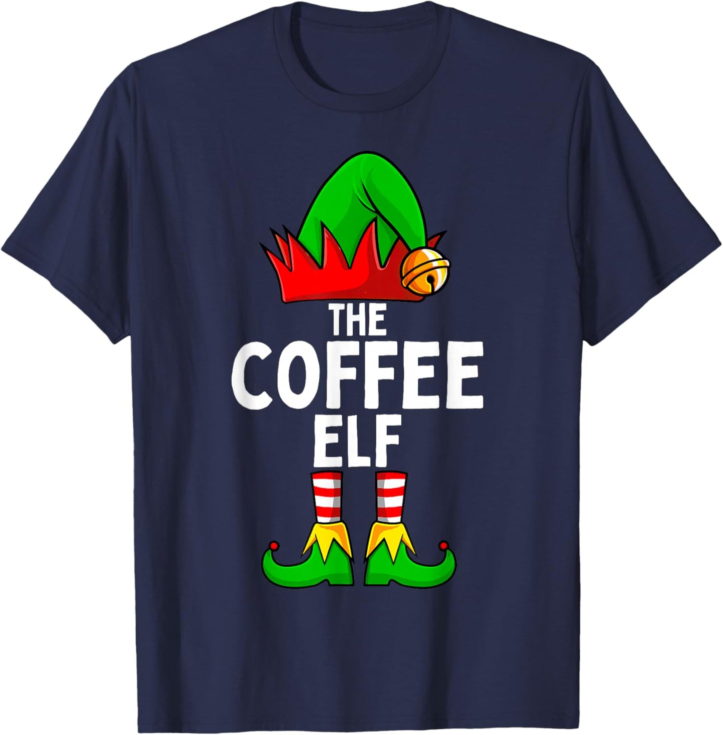 Coffee Elf Matching Family Christmas T-Shirt - T-Shirt | Navy