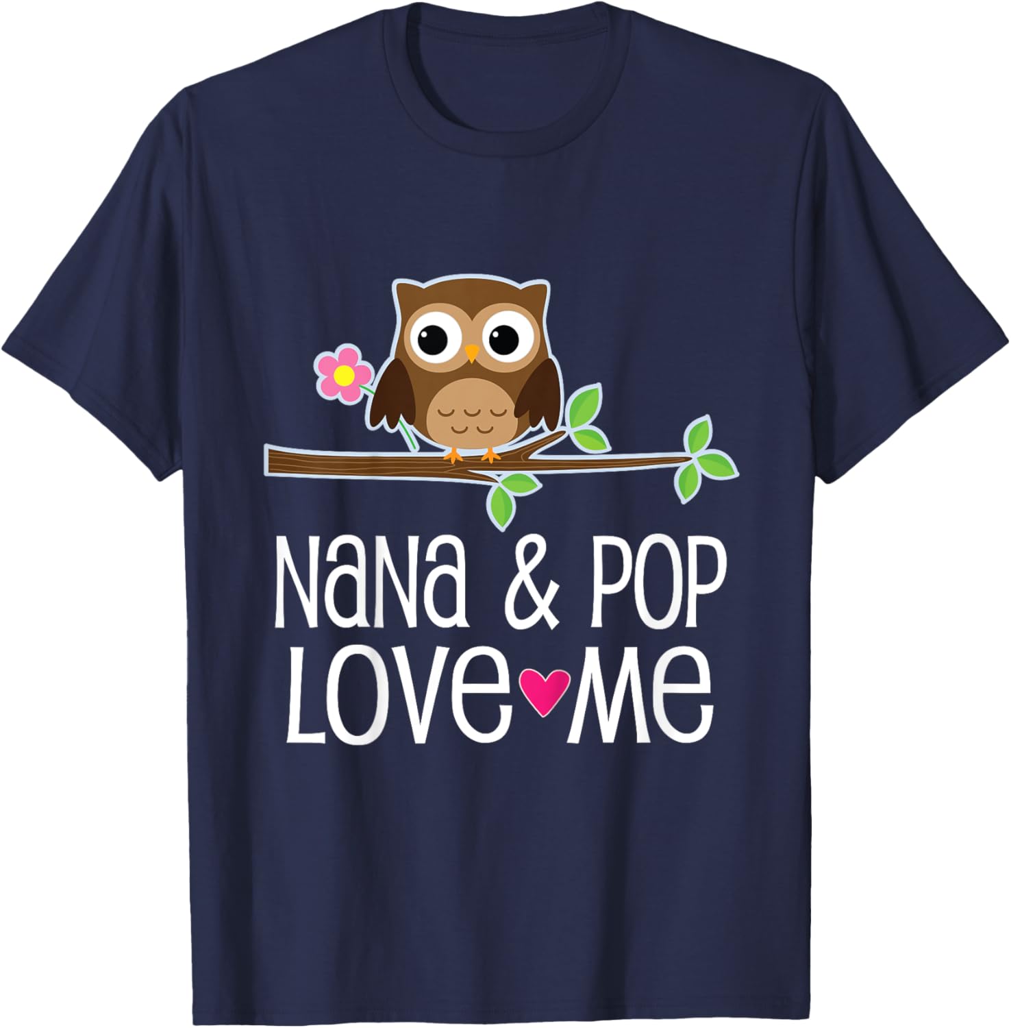 Kids Nana and Pop Love Me Granddaughter Owl T-Shirt - T-Shirt | Navy