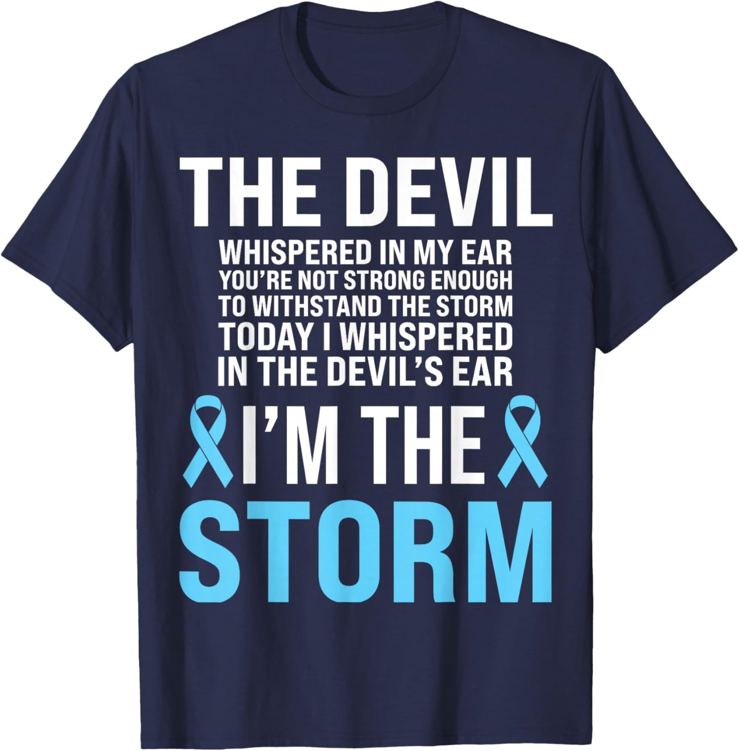 Prostate Cancer Awareness Light Blue Ribbon Dad Survivor T-Shirt - T-Shirt | Navy